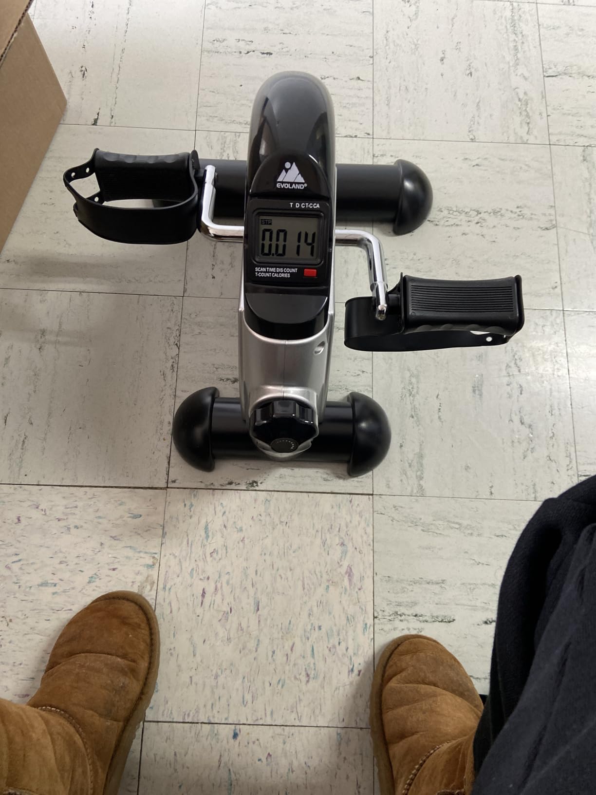 Mini Exercise Bike, himaly Under Desk Bike Pedal Exerciser Portable Foot Cycle Arm & Leg Peddler Machine with LCD Screen Displays customer photo 1