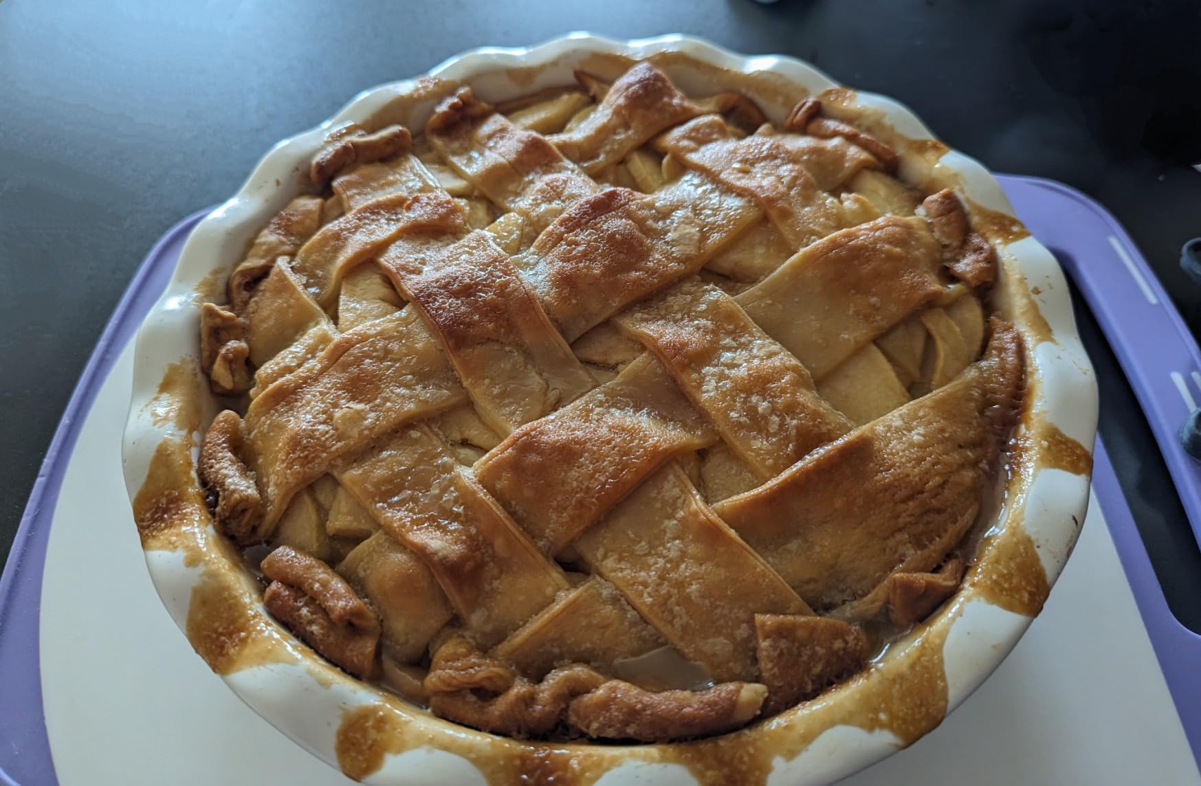 MORA Ceramic Pie Pan for Baking - 9 inch - Deep and Fluted Pie Dish for Old Fashion Apple Pie, Quiche, Pot Pies, Tart, etc - Modern Farmhouse Style Porcelain Ceramic Pie Plate - Vanilla White customer photo 1