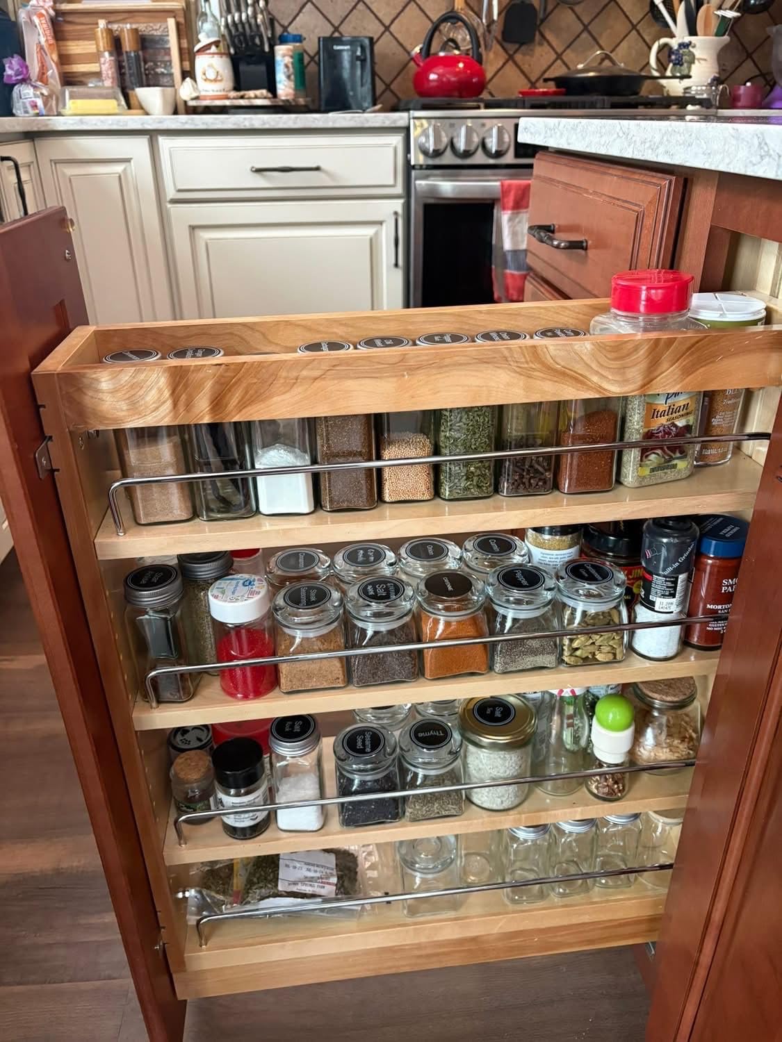 SpaceAid Spice Rack Organizer with 28 Spice Jars, 386 Spice Labels, Chalk Marker and Funnel Set for Cabinet, Countertop, Pantry, Cupboard or Door & Wall Mount - 28 Jars, 13.4