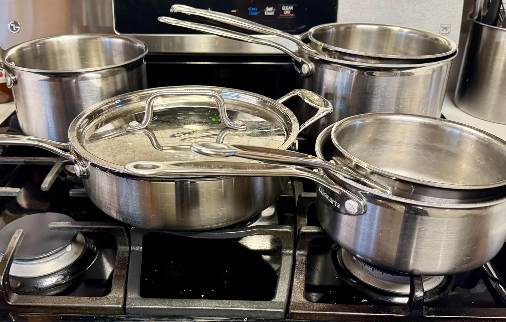 Cuisinart 15-Piece Cookware Set, MultiClad Pro Triple-Ply Stainless Steel Cookware Set, Heat Surround Technology, Cool Grip Stick Handles, Oven Safe up to 500F, MCPS-15N, Silver customer photo 2