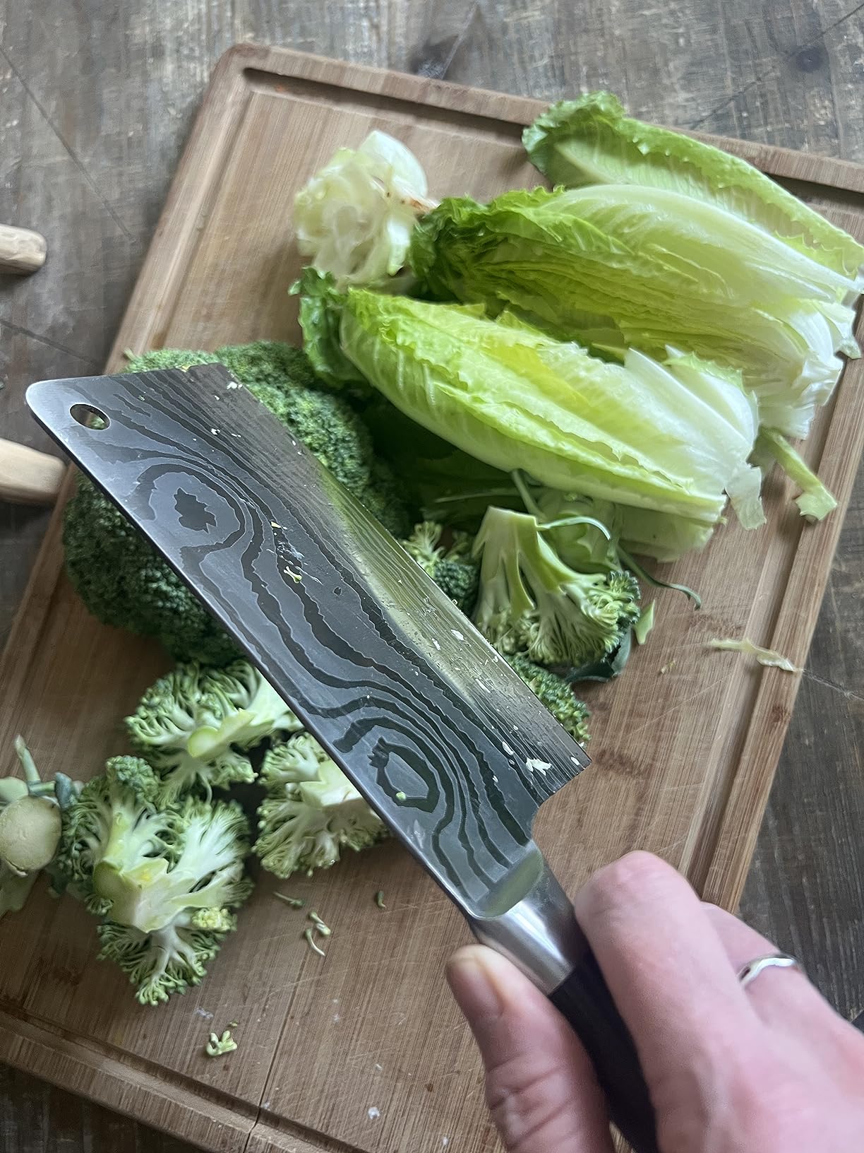 PAUDIN Cleaver Knife, Ultra Sharp Meat Cleaver 7 Inch, High Carbon Stainless Steel Butcher Knife with Wooden Handle, Chinese Cleaver for Meat Cutting Vegetable Slicing customer photo 2