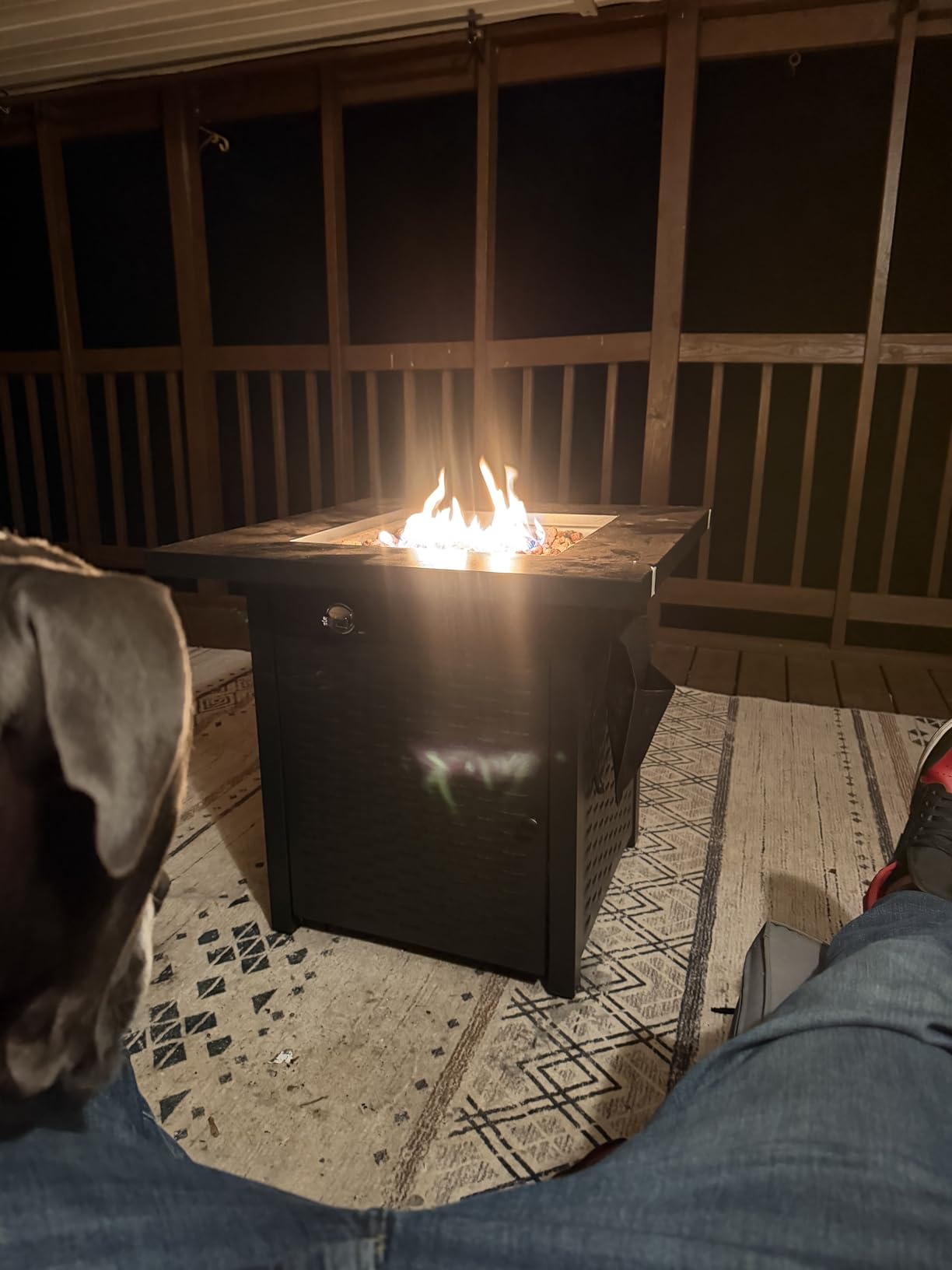 Ciays 28 Inch Propane Fire Pit CSA-Listed Outdoor Fire Pit Table, 50,000 BTU Steel Gas Fire Pits with Lid and Lava Rock, Add Warmth and Ambience to Parties On Patio Deck Garden,Black,CIFPT3-N1 customer photo 2