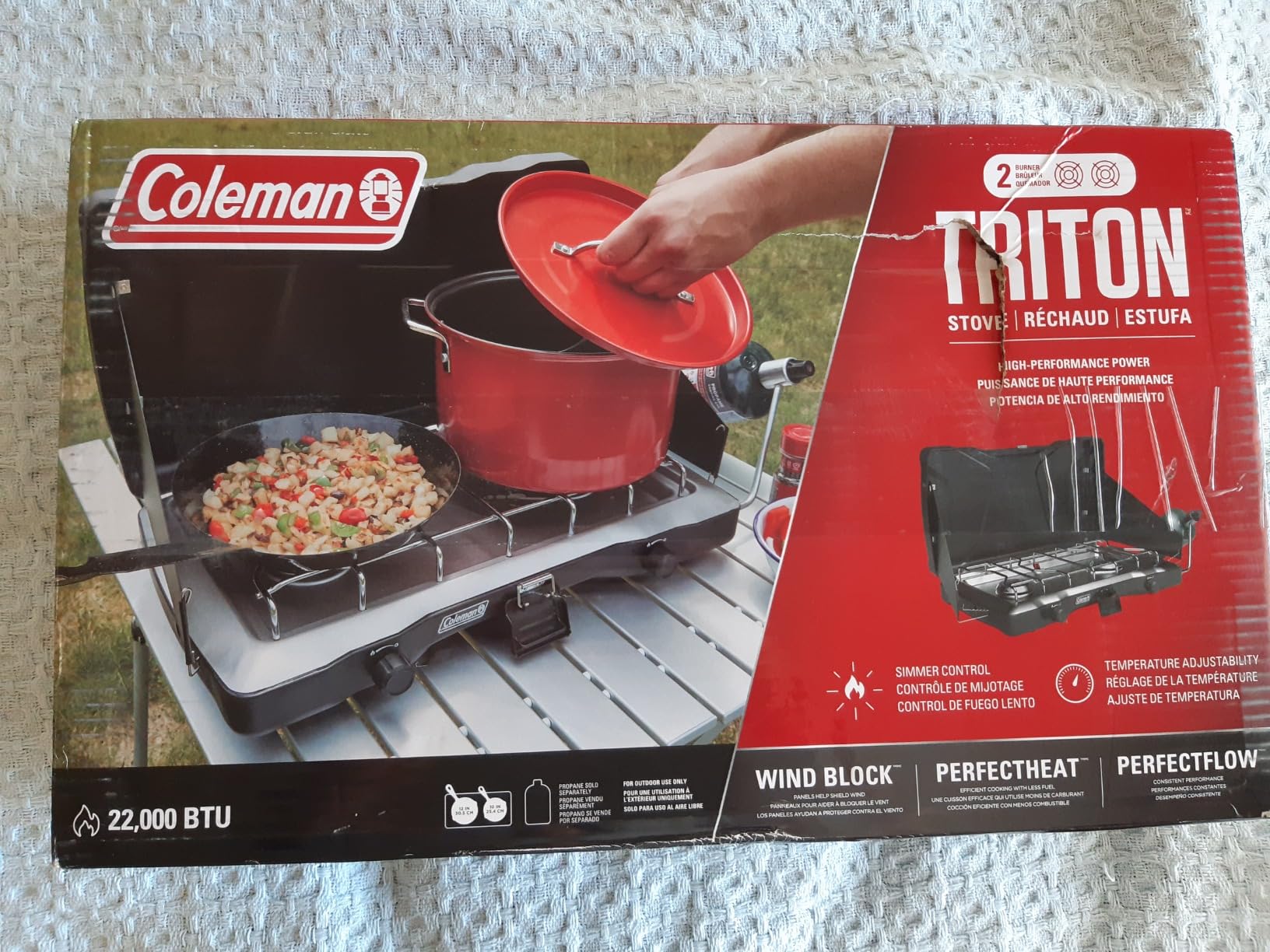 Coleman Triton 2-Burner Propane Stove, Portable Camping Cooktop with 2 Adjustable Burners & Wind Guards, 22,000 BTUs of Power for Camping, Tailgating, Grilling, BBQ, & More customer photo 2