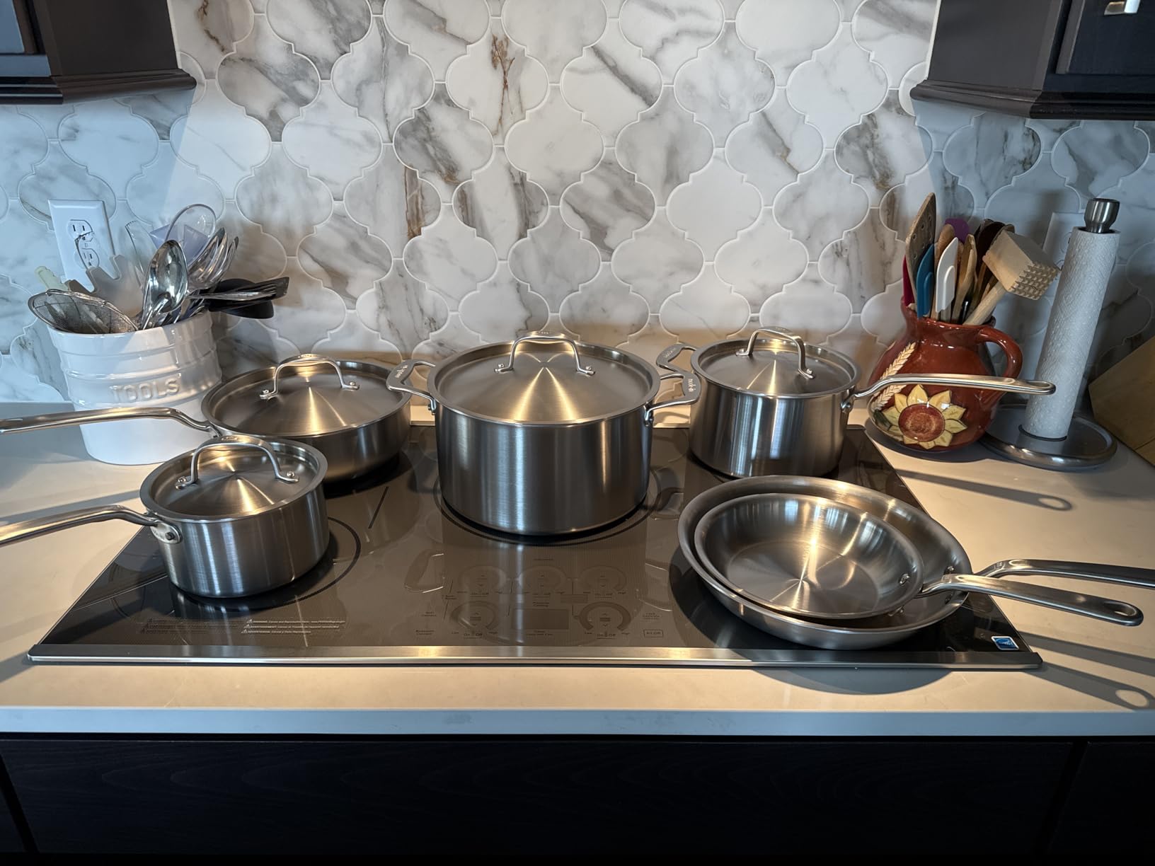 Made In Cookware - 10 Piece Stainless Steel Pot and Pan Set - 5 Ply Clad - Includes Stainless Steel Frying Pans, Saucepans, Saucier and Stock Pot W/Lid - Professional Cookware - Crafted in Italy customer photo 1