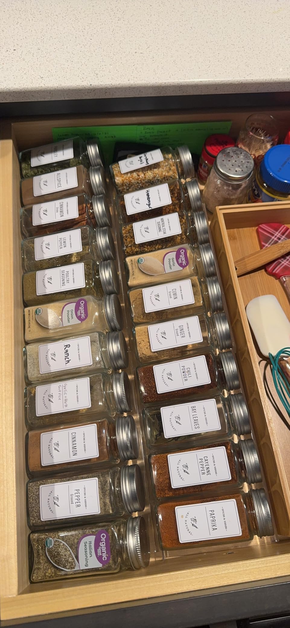 Jadehom Spice Drawer Organizer, 4 Tier Clear Acrylic Expandable From 13