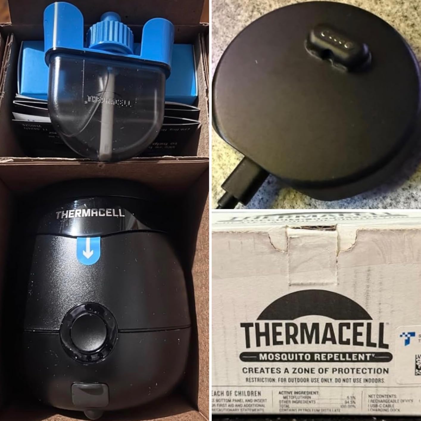 Thermacell E-ZoneGuard Patio Rechargeable Mosquito Repellent, 5.5-Hr Battery | Blue; 20-FT Zone; 12-Hr Refill; Scientifically Proven Outdoor Protection; Bug Spray Alternative; Scent Free; DEET-Free customer photo 2