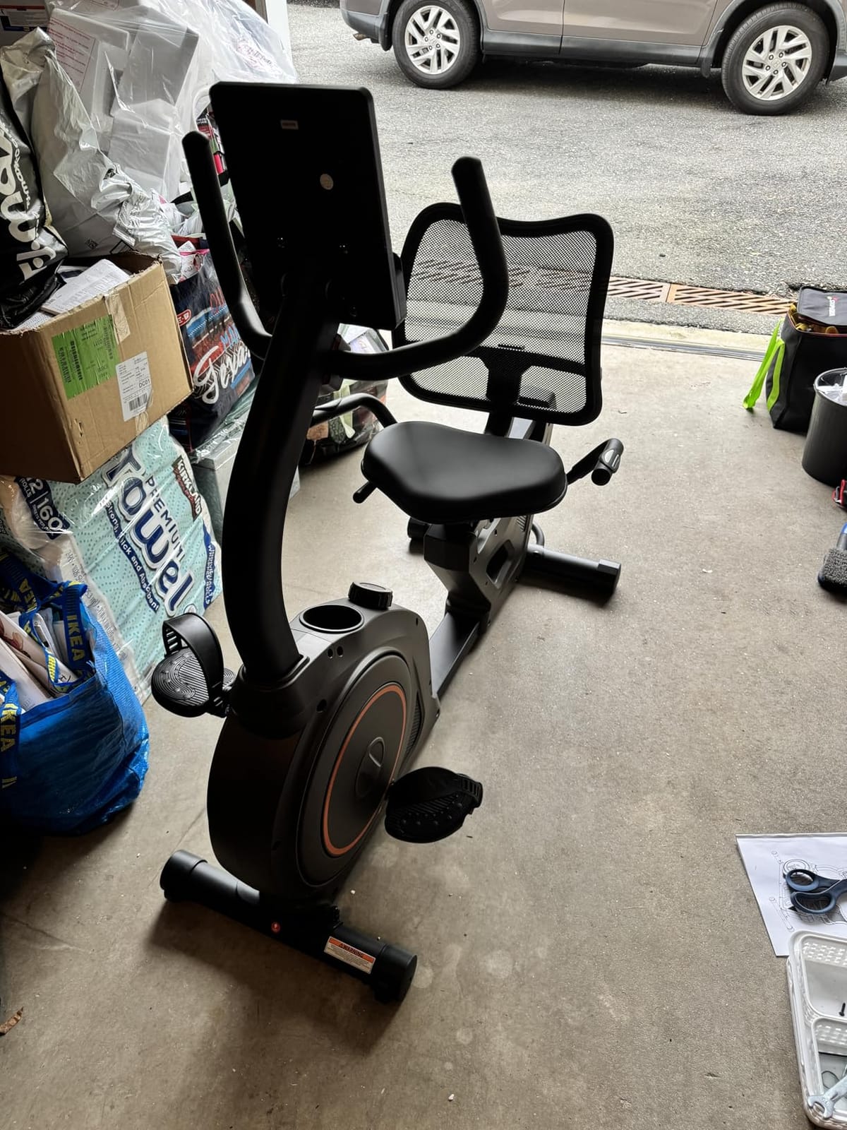Niceday Recumbent Exercise Bike, Recumbent Bike for Home, Recumbent Stationary Bike 400LBS Weight Capacity, Magnetic Recumbent Bike with Smart APP, LCD Monitor, Heart Rate Handle customer photo 2