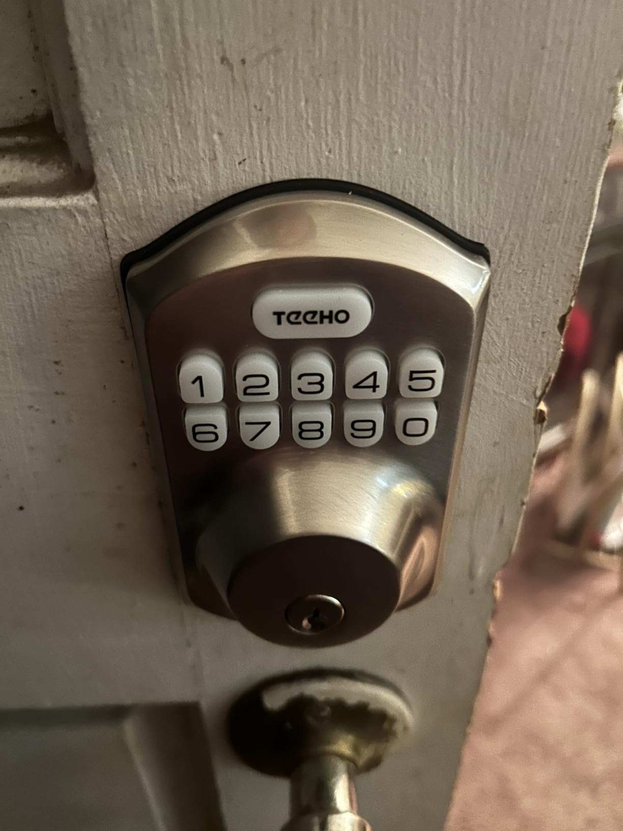 TEEHO TE001 Keyless Entry Deadbolt with Keypad for Front Door, Matte Black customer photo 1