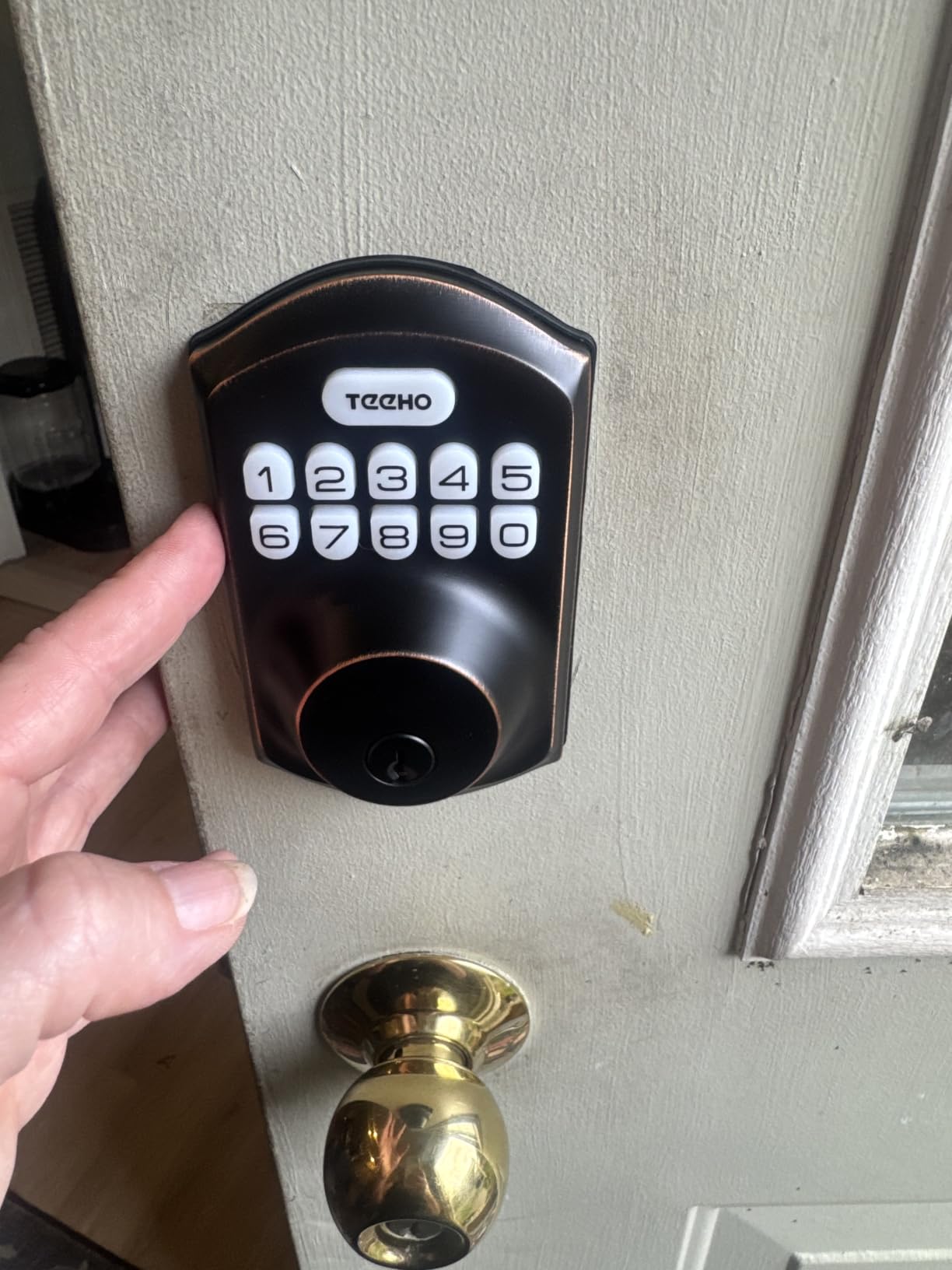 TEEHO TE001 Keyless Entry Deadbolt with Keypad for Front Door, Matte Black customer photo 2