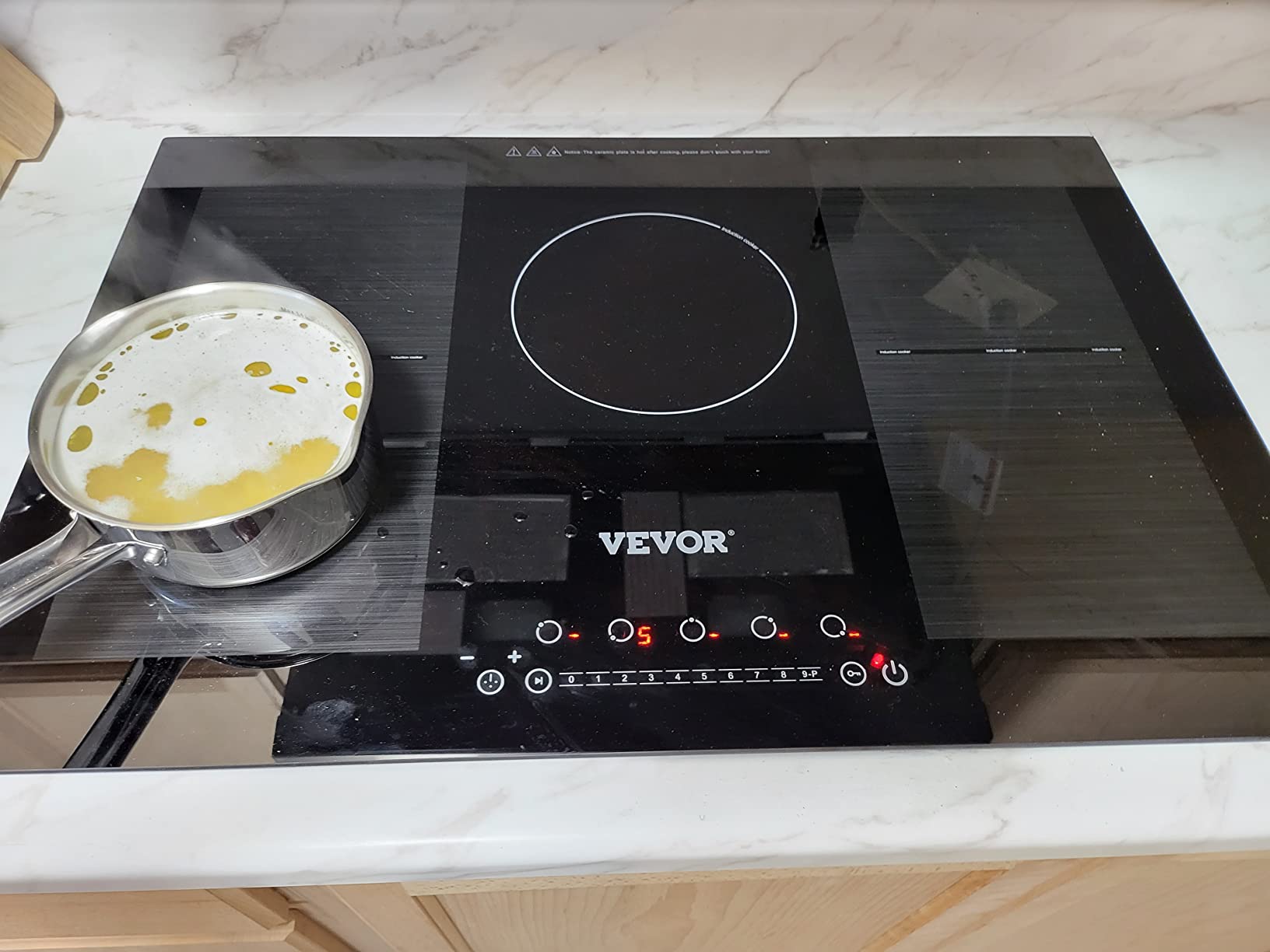 VEVOR Built-in Induction Electric Stove Top 30 Inch, 5 Burners Electric Cooktop, 9 Power Levels & Sensor Touch Control, Easy to Clean Ceramic Glass Surface, Child Safety Lock, 240V customer photo 2