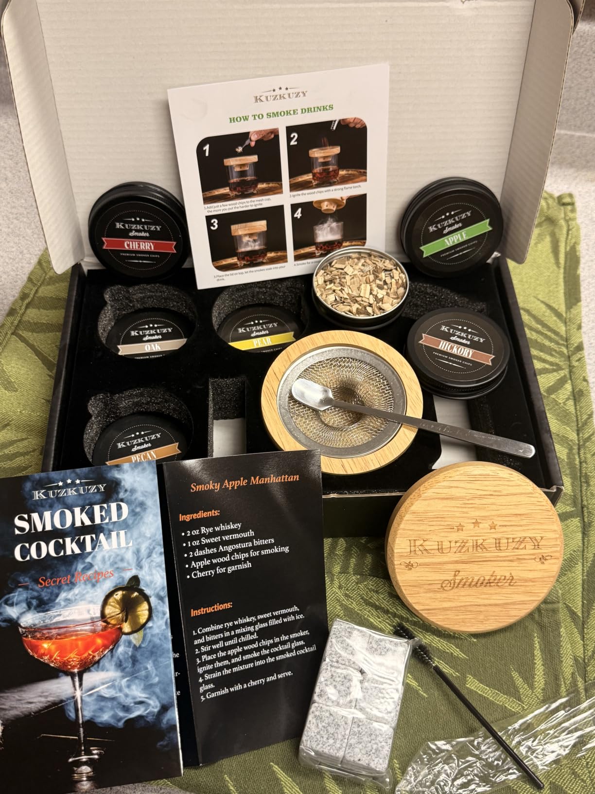 Cocktail Smoker Kit with Torch - 6 Flavors Wood Chips - Bourbon, Whiskey Smoker Infuser Kit, Old Fashioned Drink Smoker Kit, Birthday Bourbon Whiskey Gifts for Men, Dad, Husband (Without Butane) customer photo 2