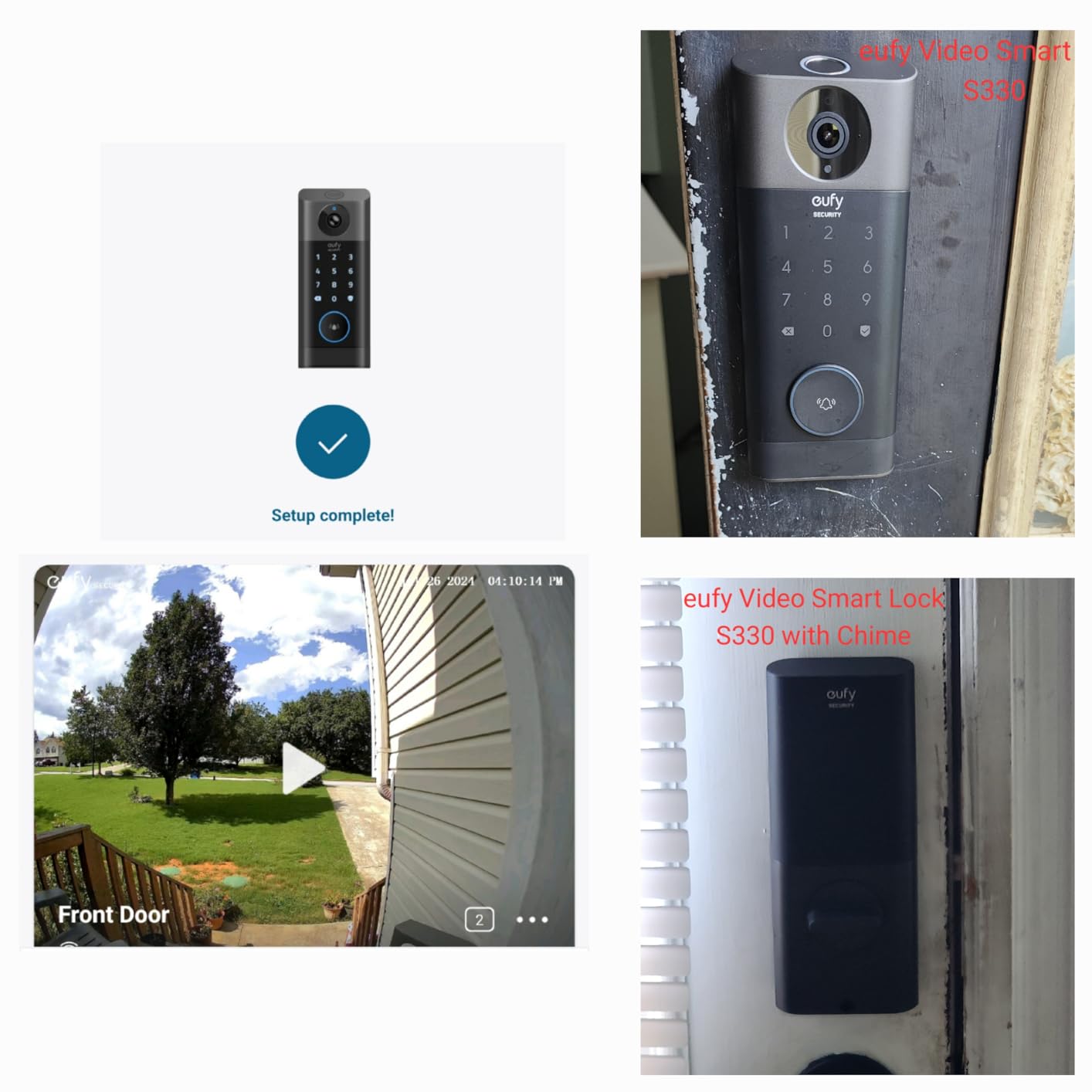 eufy Security Video Smart Lock S330, Keyless Entry Door Lock, Chime Included | 3-in-1 Camera+Doorbell+Fingerprint Smart Lock, Smart Wi-Fi Deadbolt for Front Door, 8GB Built-in Storage, SD Card Expandable customer photo 2