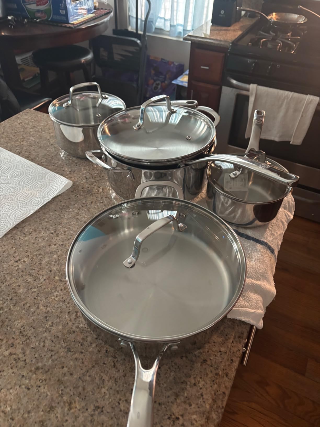 Martha Stewart Castelle 10 Piece 18/8 Durable Stainless Steel Induction Safe Non-Toxic Triply Bottom Kitchen Pots and Pans Cookware Set - Dishwasher Safe customer photo 1