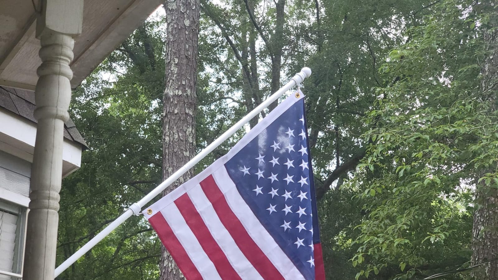 NELXINJO 5FT White Stainless Steel Flag Pole Kit for Outside House Wall, Flagpoles 3x5 2x3 American Flags Hardware Holder Brackets Hangers Mounts customer photo 2