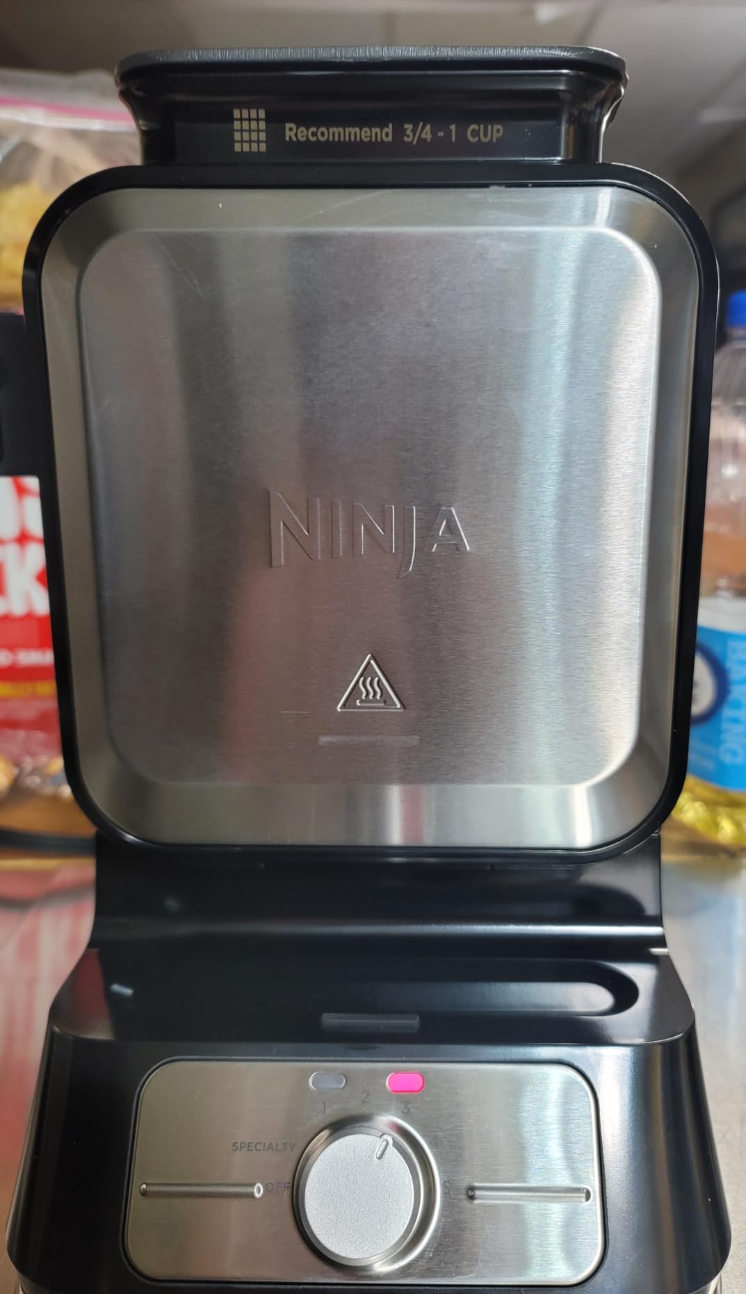 Ninja Belgian Waffle Maker Pro, 5 Shade Settings, Black/Silver, BW1001, Vertical Design, NeverStick Coating, Dishwasher-Safe Parts customer photo 1