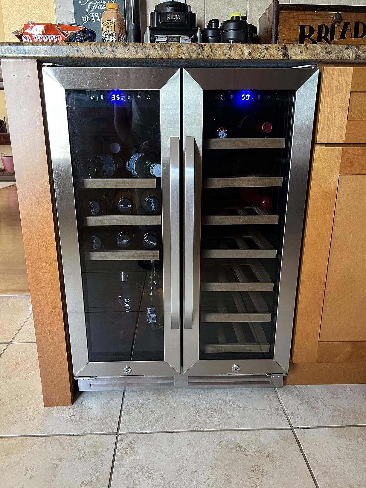 Velivi Wine Fridge Freestanding Dual Temperature Zone, Wine Cooler Refrigerator for 154 Bottles, 24 Inch Wide Large Wine Cooler with Professional Temperature Control System, Quiet Operation customer photo 1