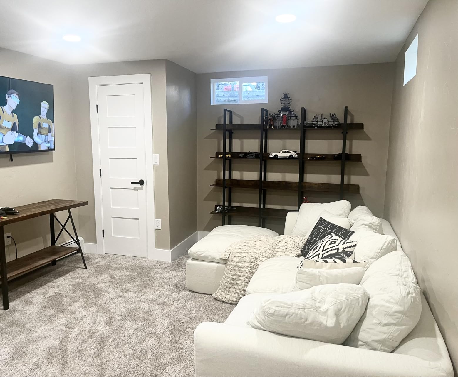 IRONCK Book Shelf Triple Wide Bookshelves 5 Tiers with Back Fence | Large Open Shelves, Etagere Book Shelf, Home Office, Easy Assembly, Vintage Brown customer photo 1
