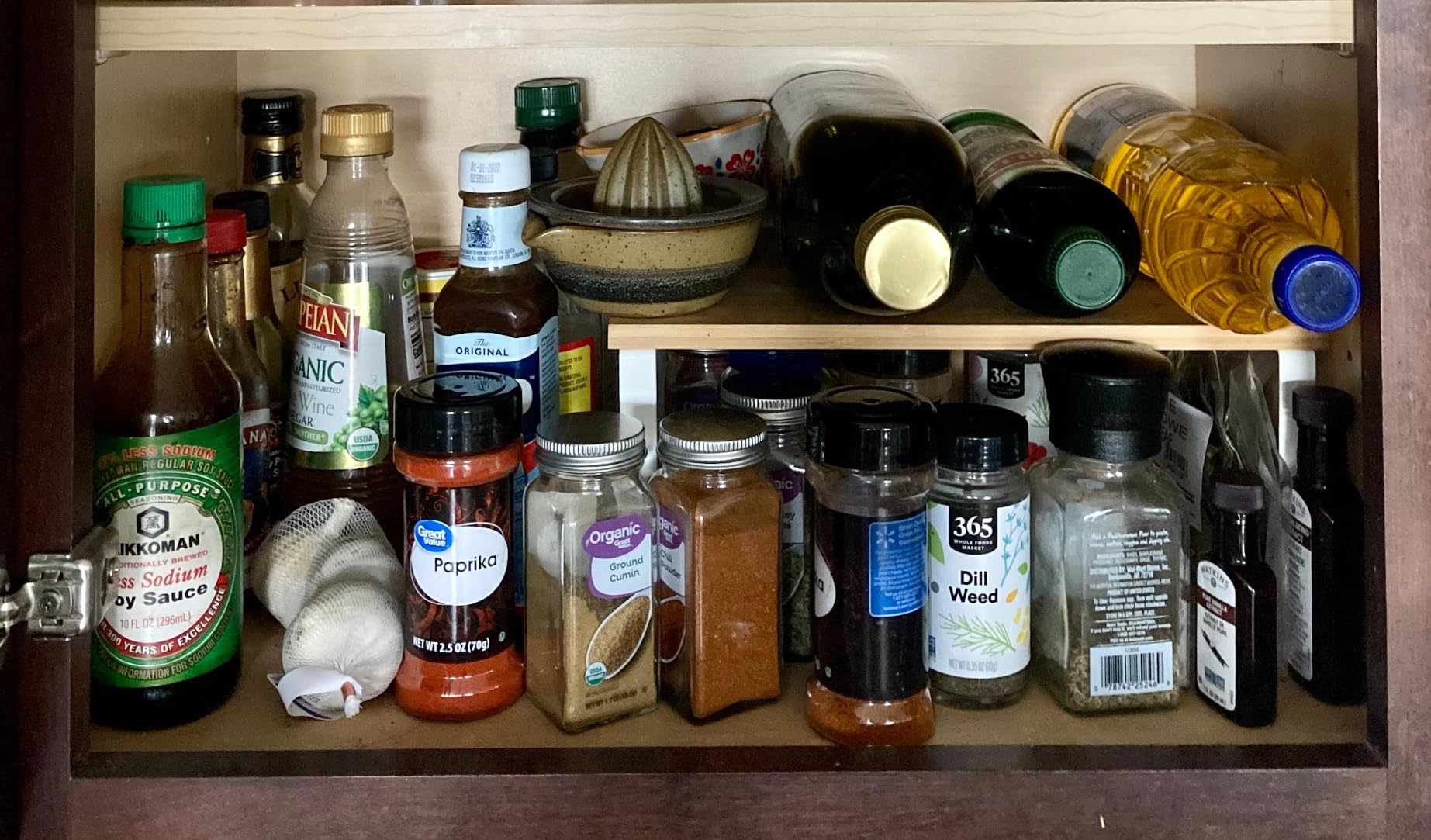 SpaceAid Spice Drawer Organizer with 24 Spice Jars, 378 White Minimalist Spice Labels, 4 Tier Seasoning Rack Tray Insert for Kitchen Drawers, 11.25