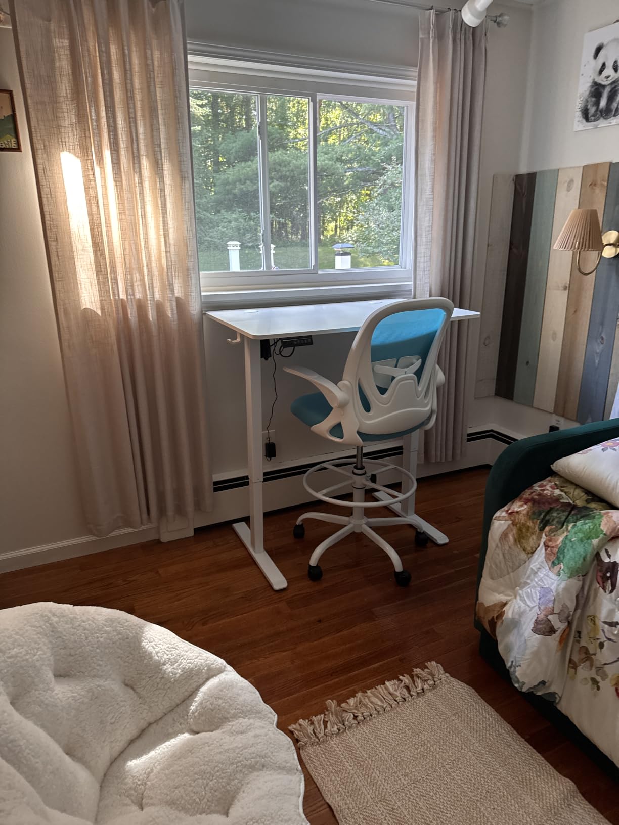 Primy Drafting Chair Tall Office Chair with Flip-up Armrests Executive Ergonomic Computer Standing Desk Chair with Lumbar Support and Adjustable Footrest Ring (Black) customer photo 1