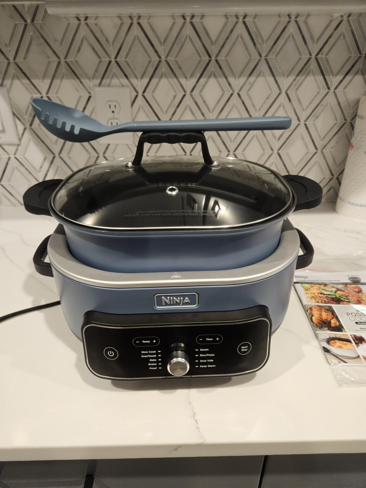 Ninja 14-in-1 PossibleCooker PRO | 8.5qt, Sous Vide, Proof, Bake, & Steam Multicooker | Slow Cooker, Dutch Oven | Glass Lid & Integrated Spoon | Nonstick, Oven Safe Pot 500F | Sea Salt Gray |MC1001 customer photo 2