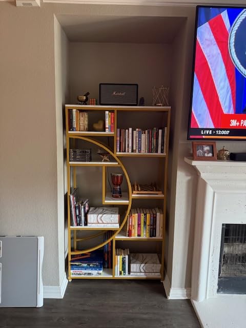 Tribesigns Industrial Bookshelf Bookcase with 9 Open Shelf (Rustic Brown) | 5-Tier Freestanding Tall Bookshelves, Etagere Display Shelf Storage Organizer, Perfect for Living Room, Bedroom customer photo 1
