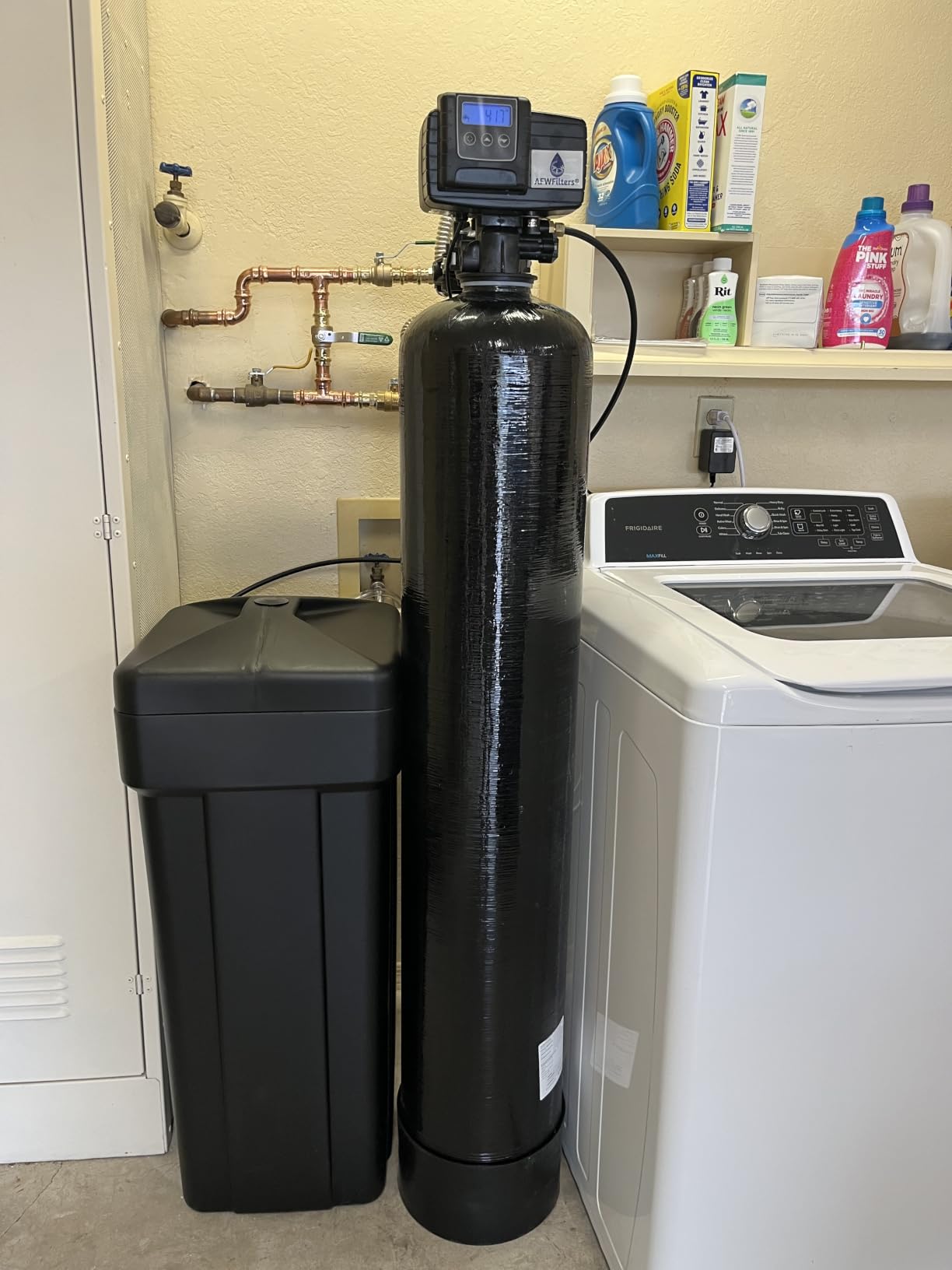 AFWFilters 48K Grain Water Softener Fleck 5600 SXT with Crosslink Resin | Digital Metered-Demand Control, Chlorine-Resistant Long Life Resin, Complete System for Whole House, Easy Installation customer photo 2