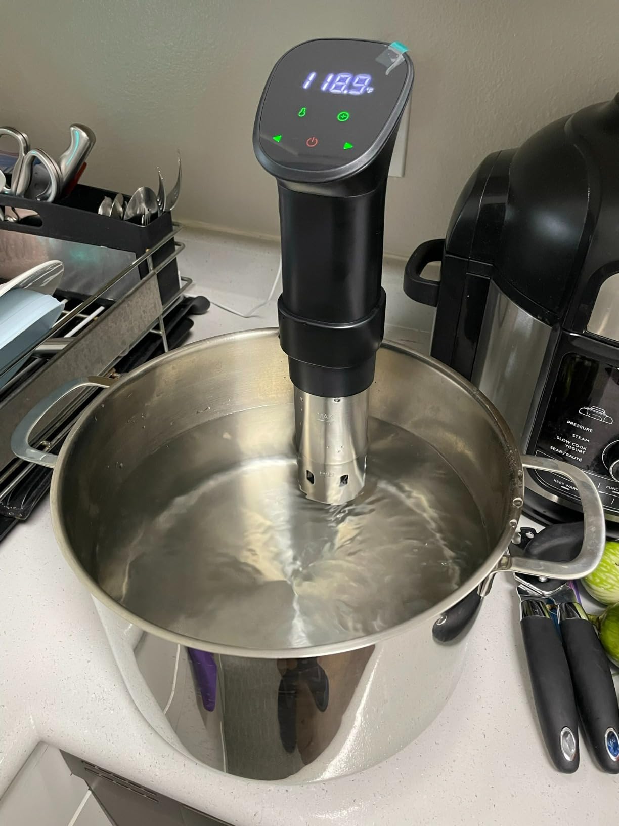 Sous Vide Machine-Suvee Cooker-Rocyis Sous Vide Kit with Lid, Recipes-1000W Fast Heating Immersion Circulator/Accurate Temperature and Timer/Digital Touch Screen, Stainless Steel (US Standard) customer photo 2