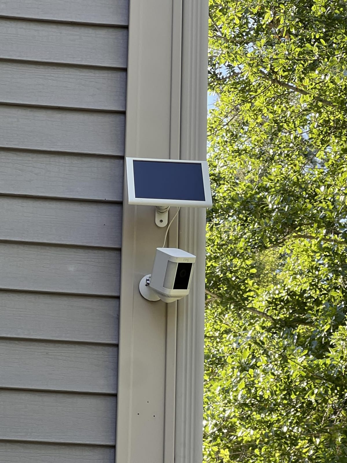 Spotlight Cam Plus, Solar | Two-Way Talk, Color Night Vision, and Security Siren (newest model) - White customer photo 1
