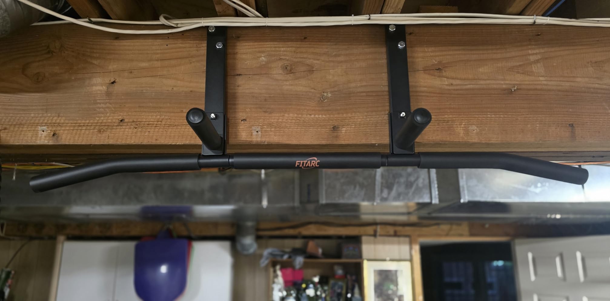 Fitarc Joist Mount Pull Up Bar, Wall Mount Pull Up Bar for Home Gym | Heavy Duty Steel Construction, Max 440lbs, Upper Body Workout Equipment customer photo 1