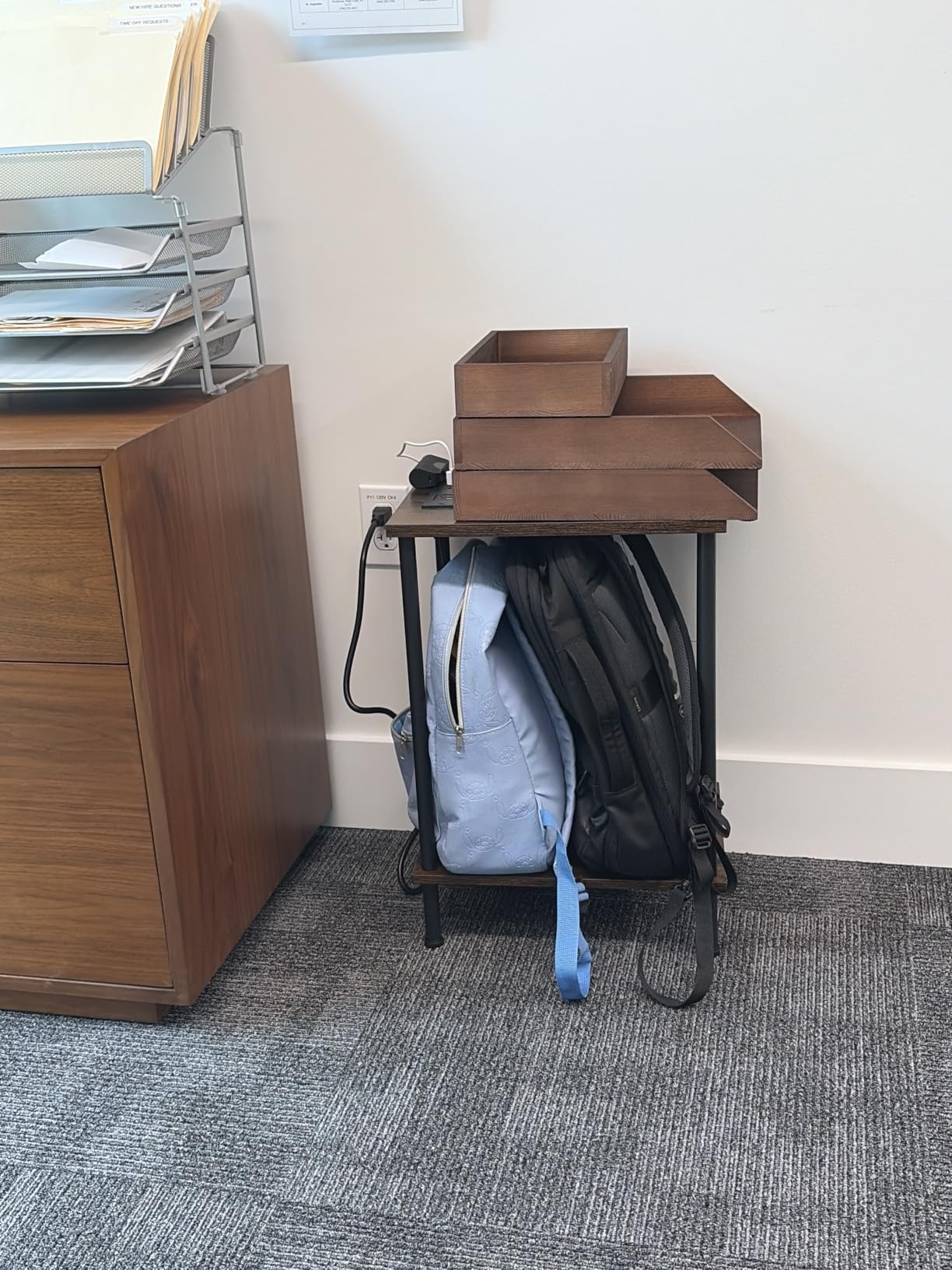 HOOBRO Side Table with Charging Station, Small End Table with USB Port and Outlet, Nightstand with 2-Layer Storage Shelves for Small Spaces, Living Room, Bedroom, Stable Frame, Rustic Brown BF09UBZ01 customer photo 2