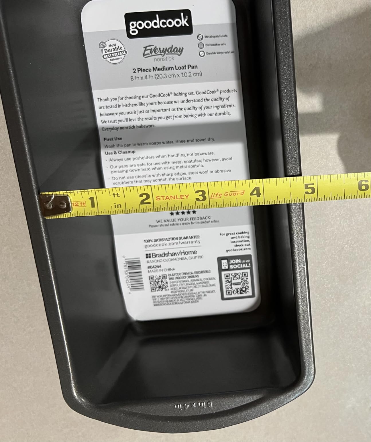 GoodCook Nonstick Loaf Pan 8 x 4-Inch Heavy-Duty Steel Bakeware with Easy-Clean Non-Stick Coating, Oven & Dishwasher Safe Pan for Meatloaf Breads Lasagnas Casseroles & More, Set of 2, Gray customer photo 1
