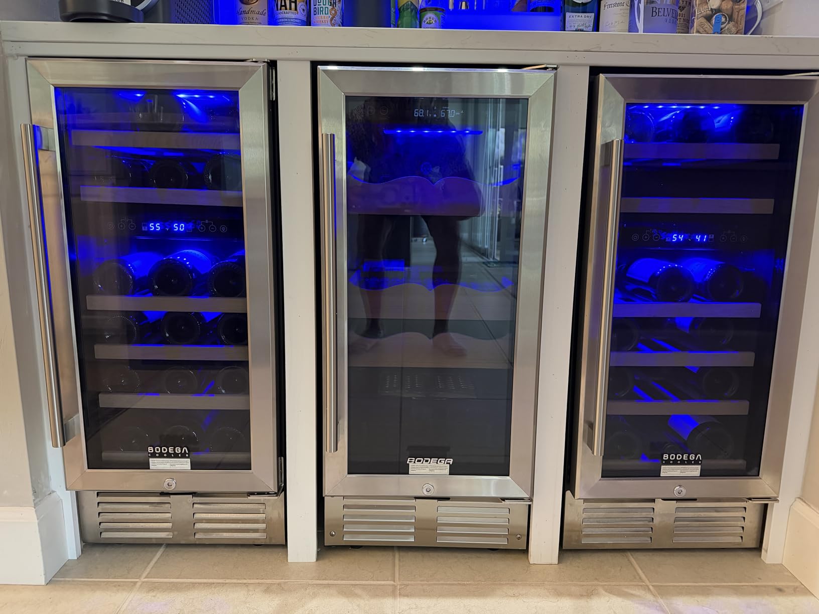 BODEGA 24 Inch Wine Cooler, 154 Bottle Large Refrigerator, Tall Freestanding Wine Fridge with Intelligent Temperature Memory & Humidity Control, Upgraded Quiet Compressor for Bedroom, Bar and Kitchen customer photo 2