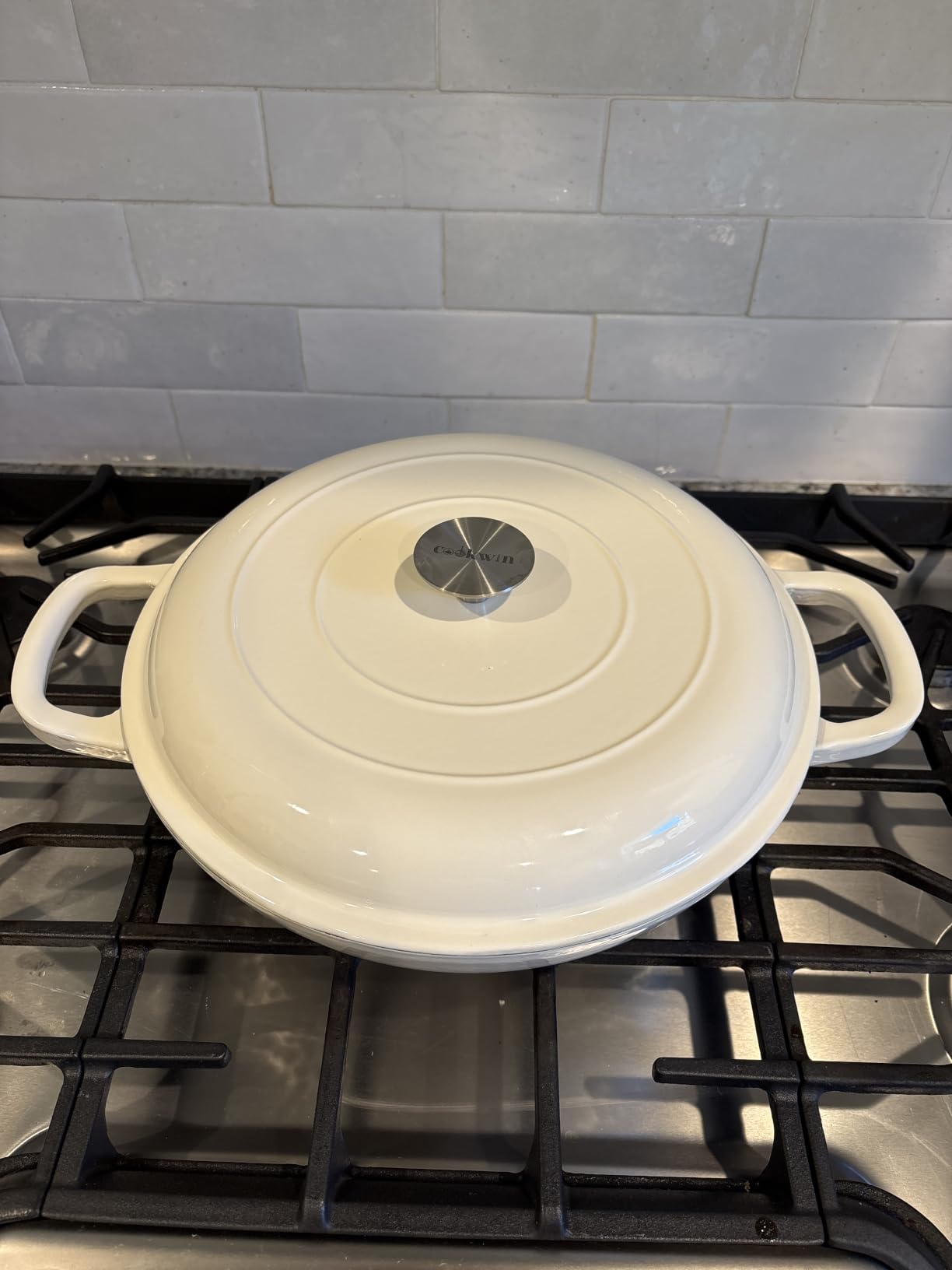 5QT Cast Iron Dutch Oven with Lid - COOKWIN Blue customer photo 1