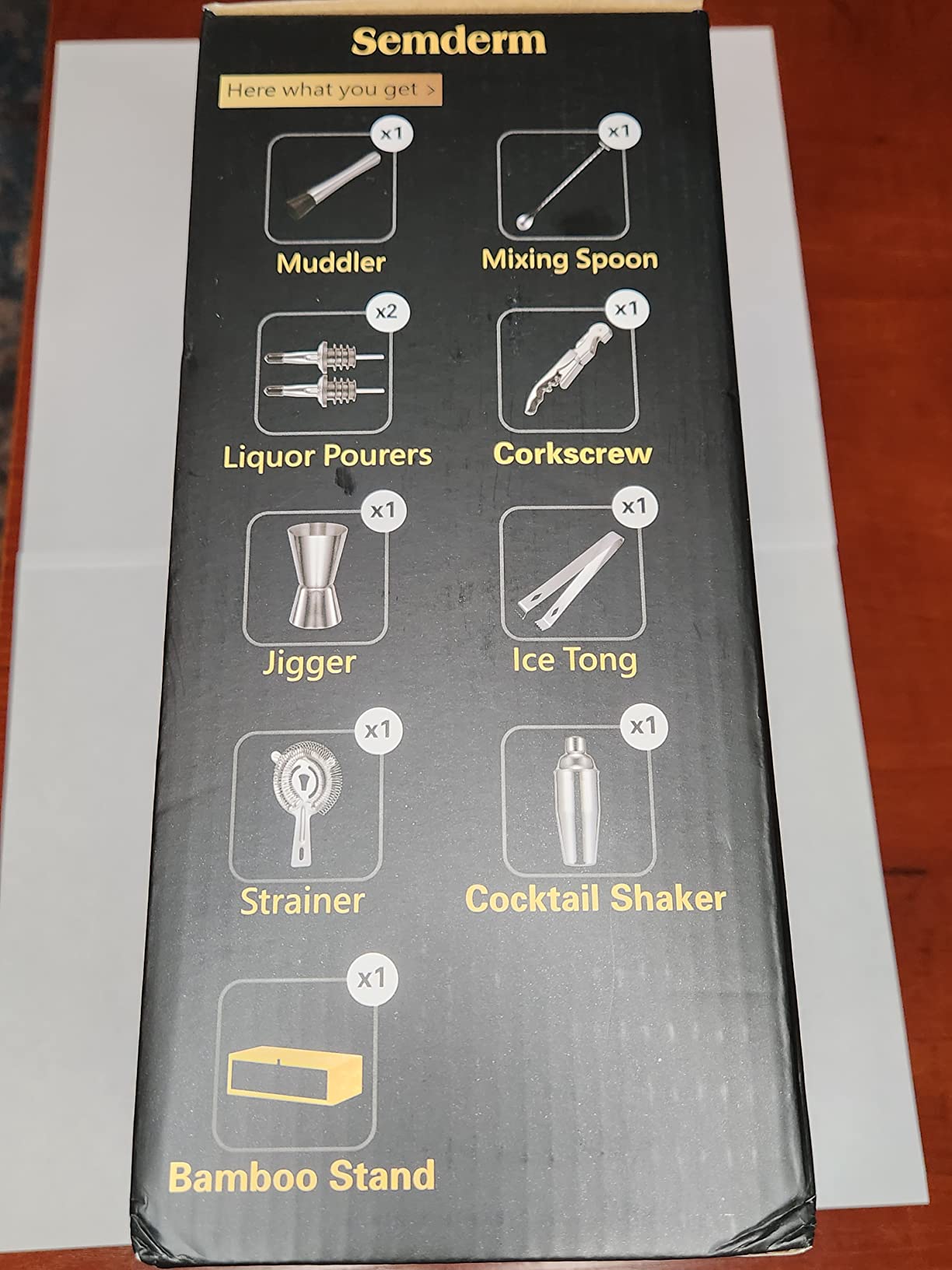 Cocktail Shaker Set, 18/8 Food-Grade Stainless Steel Mixology Bartender Kit 10-Piece Bar Tools with Stylish Bamboo Stand - Rust-Proof & Dishwasher Safe - Professional Martini Shaker Gift for Men, Dad customer photo 1