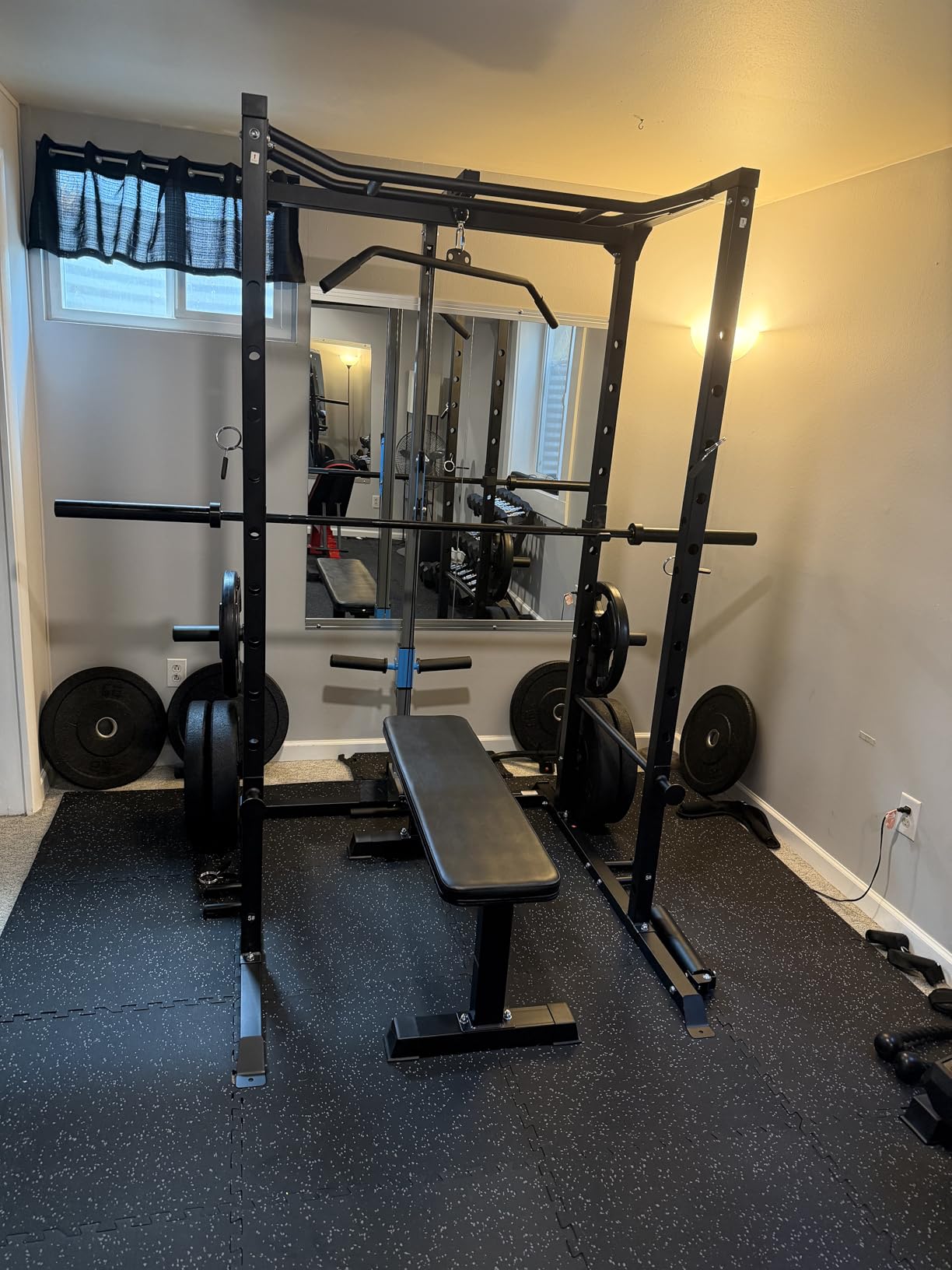 ULTRA FUEGO Power Cage, Multi-Functional Power Rack with J-Hooks, Dip Handles, Landmine Attachment and Optional Cable Pulley System for Home Gym customer photo 2