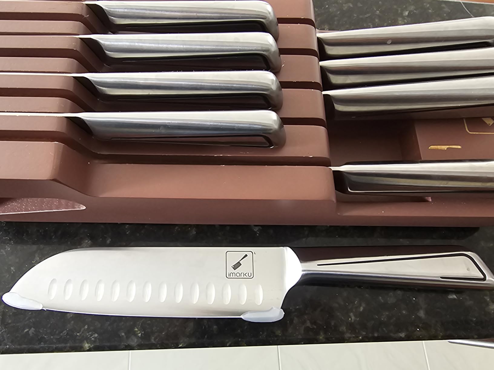 imarku 14 Pcs High-Carbon Stainless Steel Kitchen Knife Set Black | 56±2 HRC Hardness | Build-in Sharpener | Full Tang Ergonomic Handle | Dishwasher Safe | Gifts for Men customer photo 2
