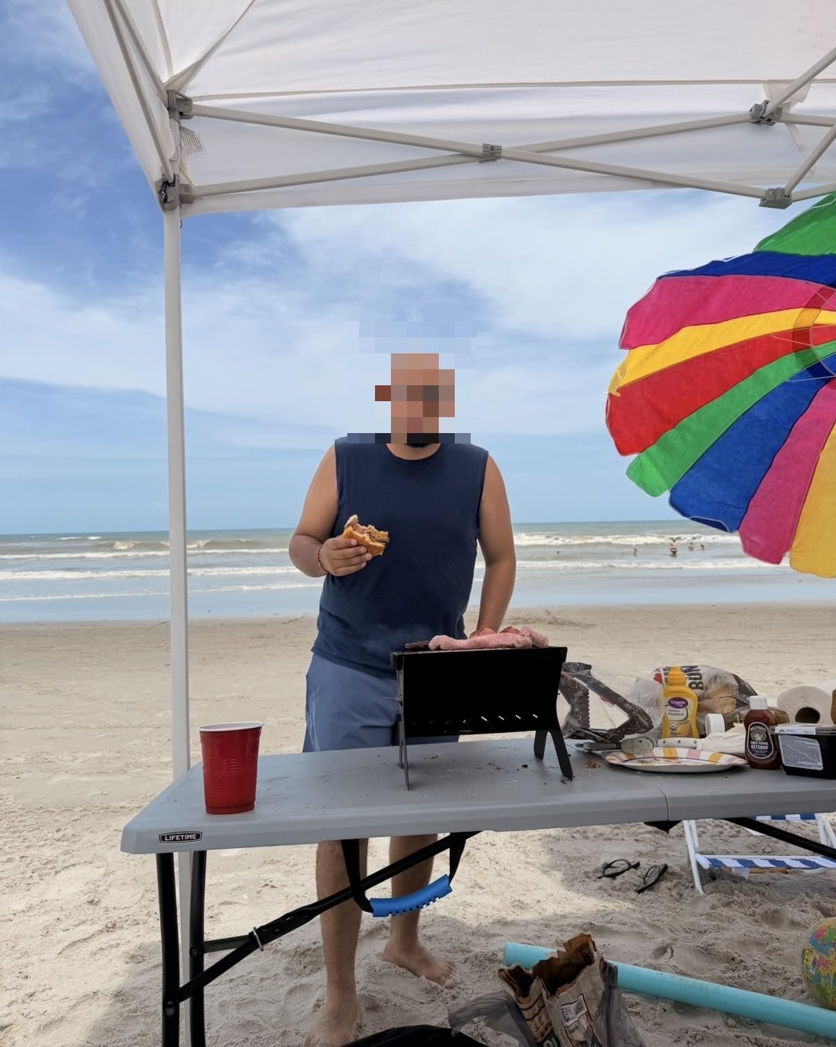 Odoland Camping Campfire Grill, Portable Folding Charcoal Grills for BBQ customer photo 1