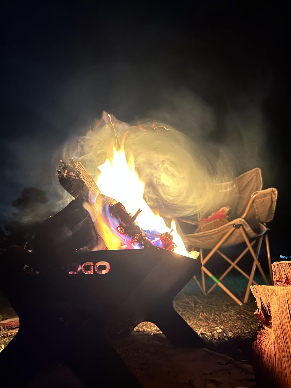 Odoland Camping Campfire Grill, Portable Folding Charcoal Grills for BBQ customer photo 2