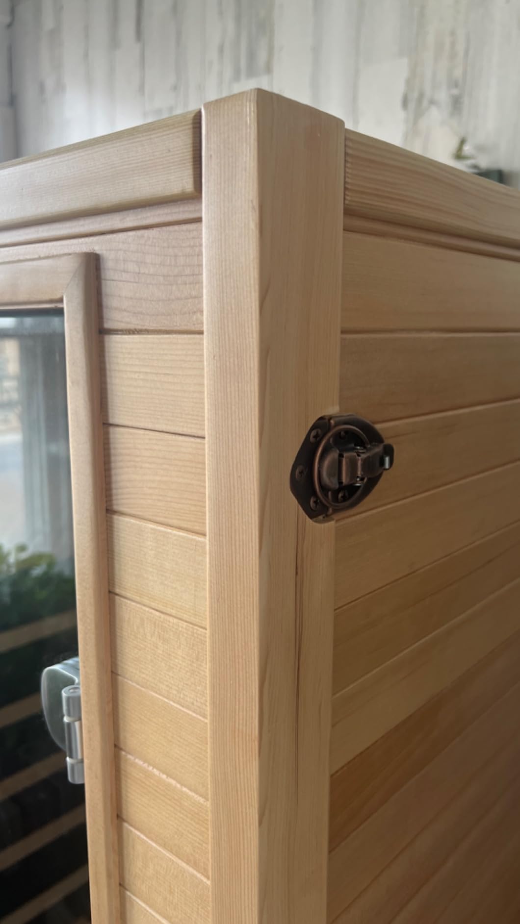 Homsido Infrared Home Sauna Room 1 Person Hemlock Wooden Indoor Dry Sauna, Low EMF 1200W/110V Heaters Panels, LCD Control Panel, 10 Minutes Pre-Warm up, Time and Temp Pre-Set, 1-Year Aftersale customer photo 2