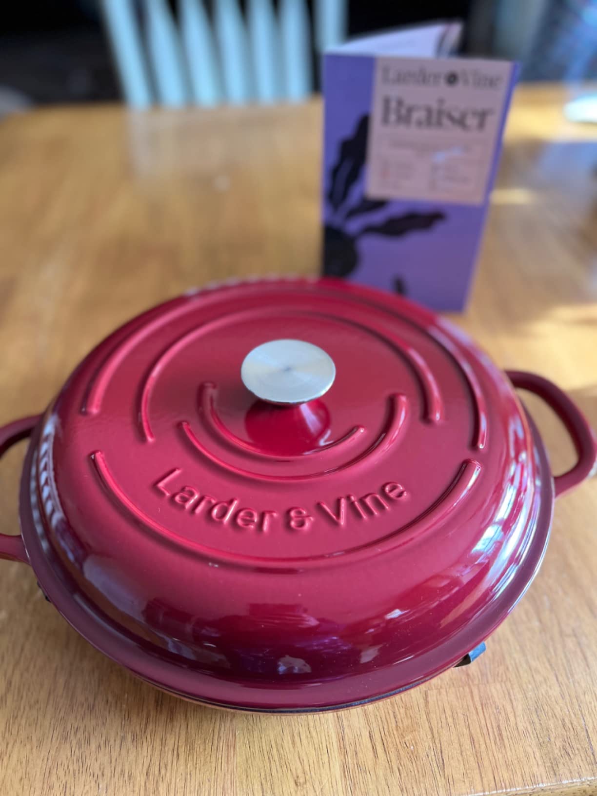 Larder & Vine Enameled Cast Iron Braiser | 3.6 qt Braiser Pan with Lid | Shallow Dutch Oven, Bondi customer photo 2