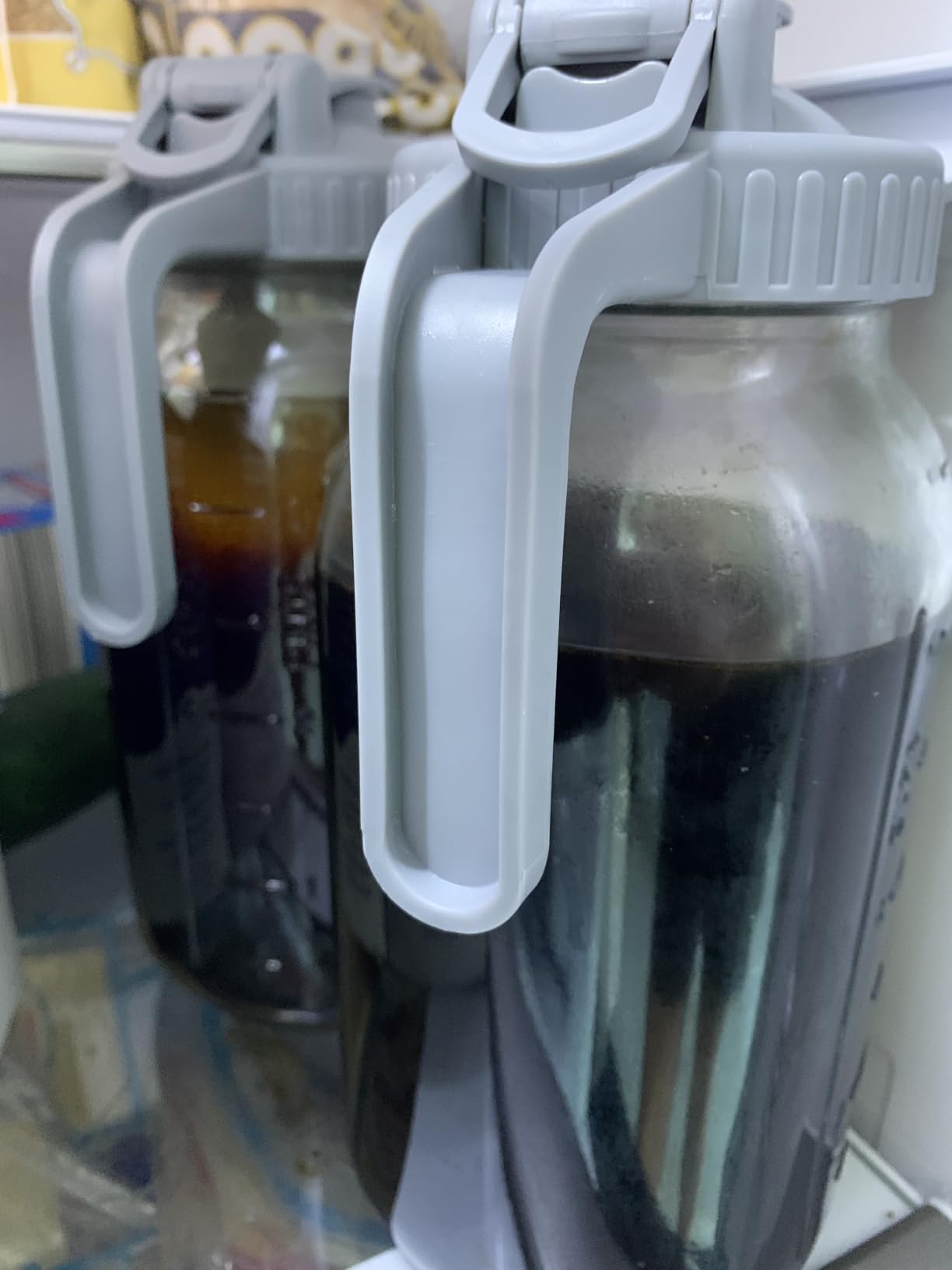JunVpic Cold Brew Coffee Maker Jar - 64oz Wide Mouth, LeakProof, Heavy Duty Glass Mason Pitcher with Spout Lid, Handle & Stainless Steel Filter for Iced Coffee, Lemonade, Ice Tea & Fruit Drinks customer photo 1