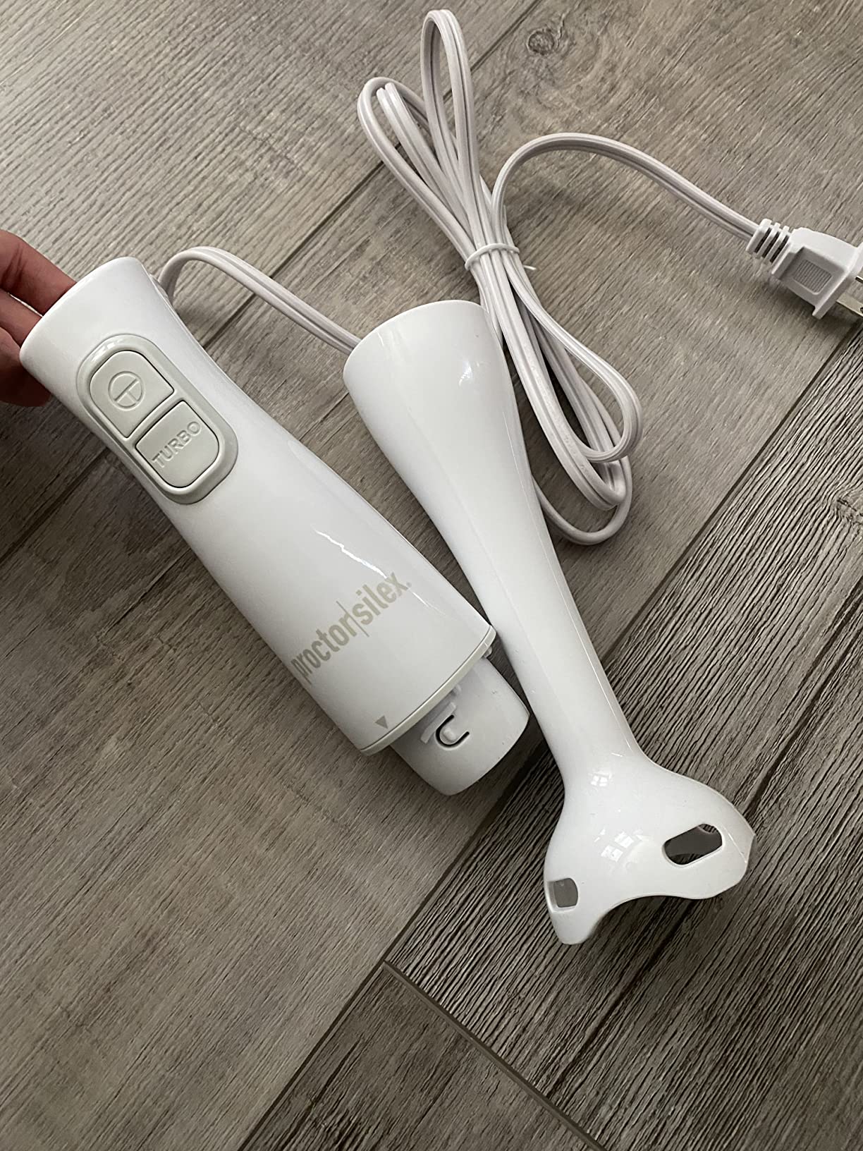 Hamilton Beach Electric Immersion Blender with Detachable Dishwasher Safe Handheld Stick, 2-Speeds, 150 Watts, White (59739) customer photo 2