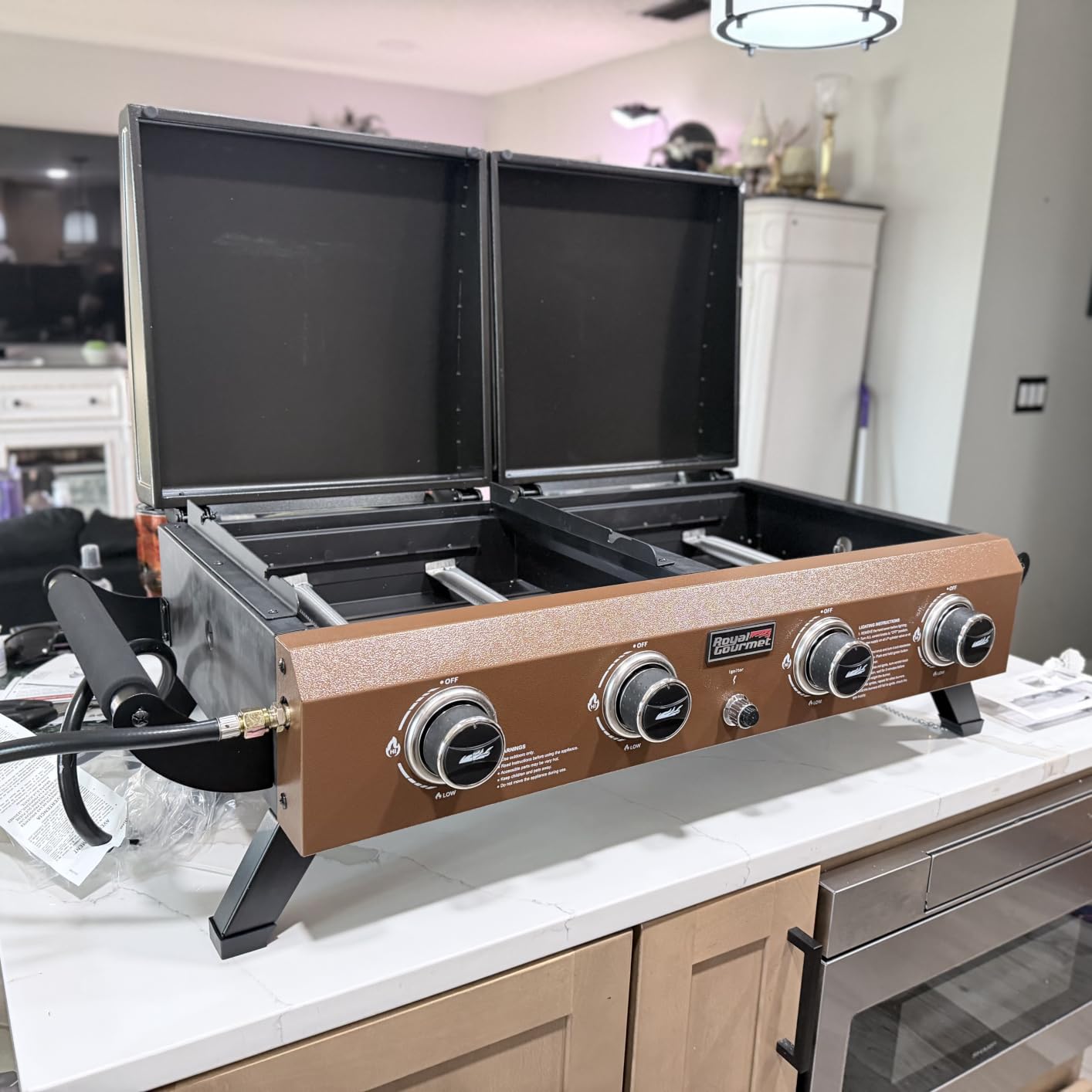 Royal Gourmet GD4001TB Propane Grill & Griddle Combo Black | 4-Burner Portable Gas Grill Griddle for Backyard or Outdoor Cooking, 40000 BTU customer photo 1