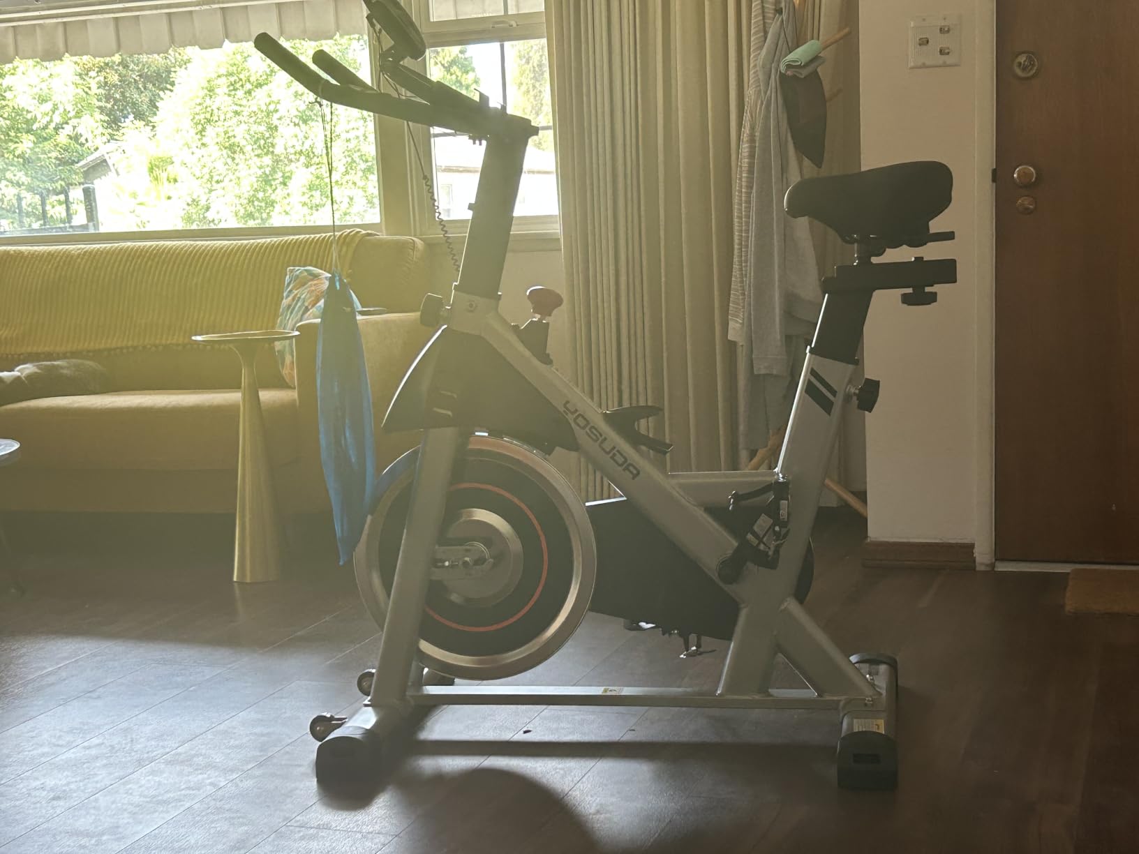 YOSUDA Exercise Bike, Magnetic Friction Stationary Bike with App Training | Magnetic Indoor Cycling Low Noise Bike for Home with 300 lb Weight Capacity, Tablet Holder and Fitness Course for Weight Loss customer photo 1