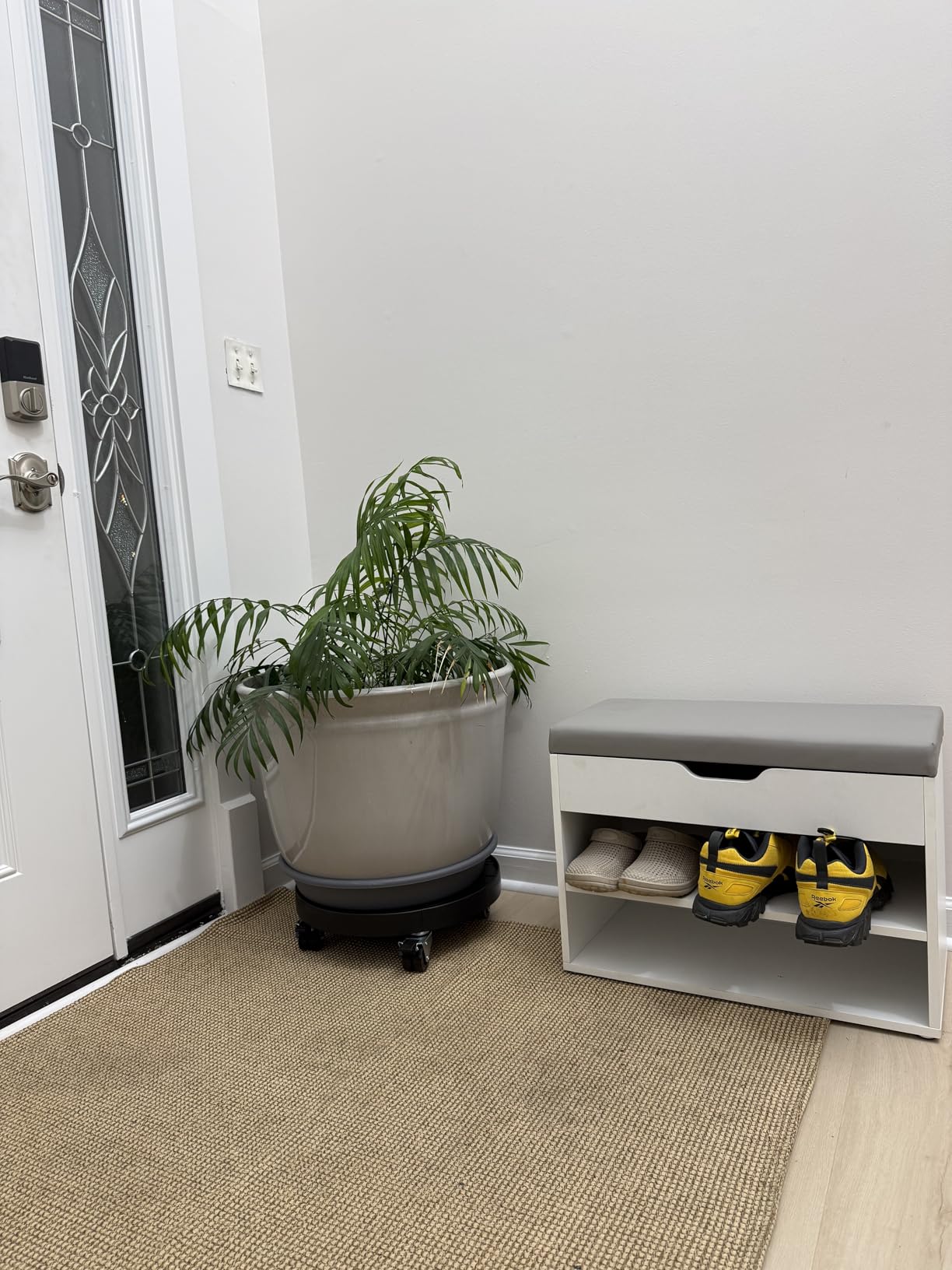VASAGLE Storage Bench with Cushion, Shoe Bench, 11.8 x 31.5 x 17.3 Inches | Padded Seat, Hidden Storage, Hold up to 300 lb, Entryway, Rustic Brown and Ink Black, CUSTOS Collection ULHS30BX customer photo 1