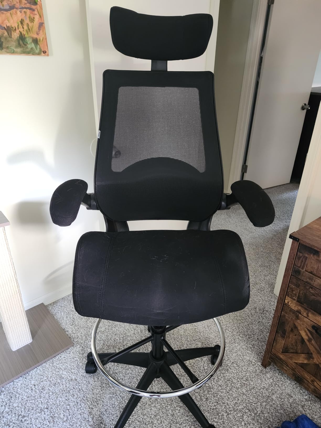 BOLISS Drafting Tall Office Chair 400lbs High Back Standing Desk Chair | Comfortable Wide Chair with Flip up Armrests, Adjustable Headrest, Molded Foam Seat, Lumbar Cushion, Adjustable Big FootRing customer photo 2