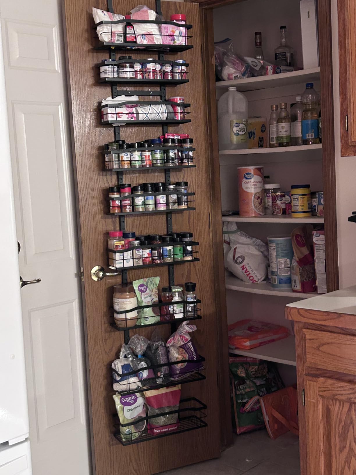 Moforoco White 9-Tier Over The Door Pantry Organizer, Pantry Organization And Storage, Metal Hanging Spice Rack Shelves Door, Home & Kitchen Essentials, Laundry Room Bathroom Organization customer photo 2