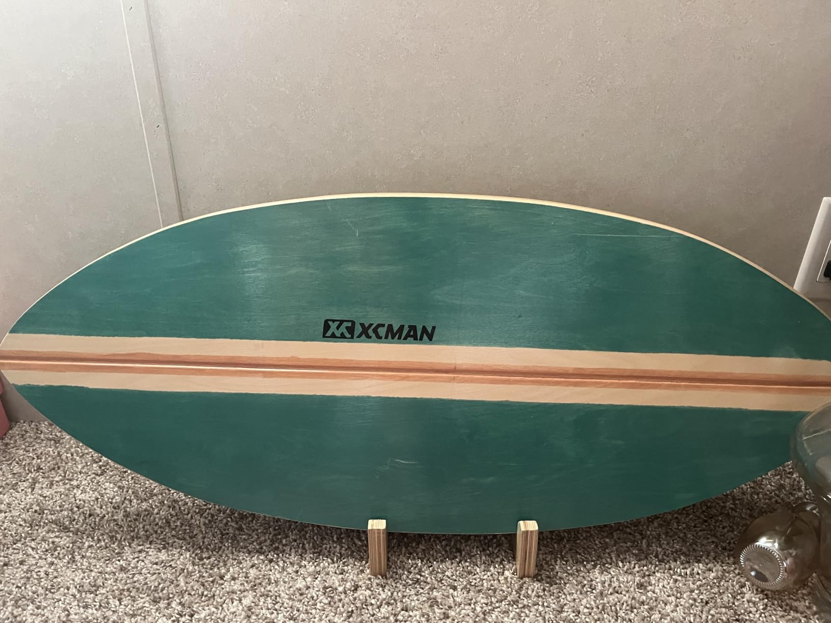 XCMAN Surf Balance Board Trainer with Roller Wooden Exercise Balancing Stability Trainer - Non Slip Surface for Adults Kids | Balance Board for Surfing, Snowboarding, Skateboarding, Hockey, Yoga Training customer photo 2