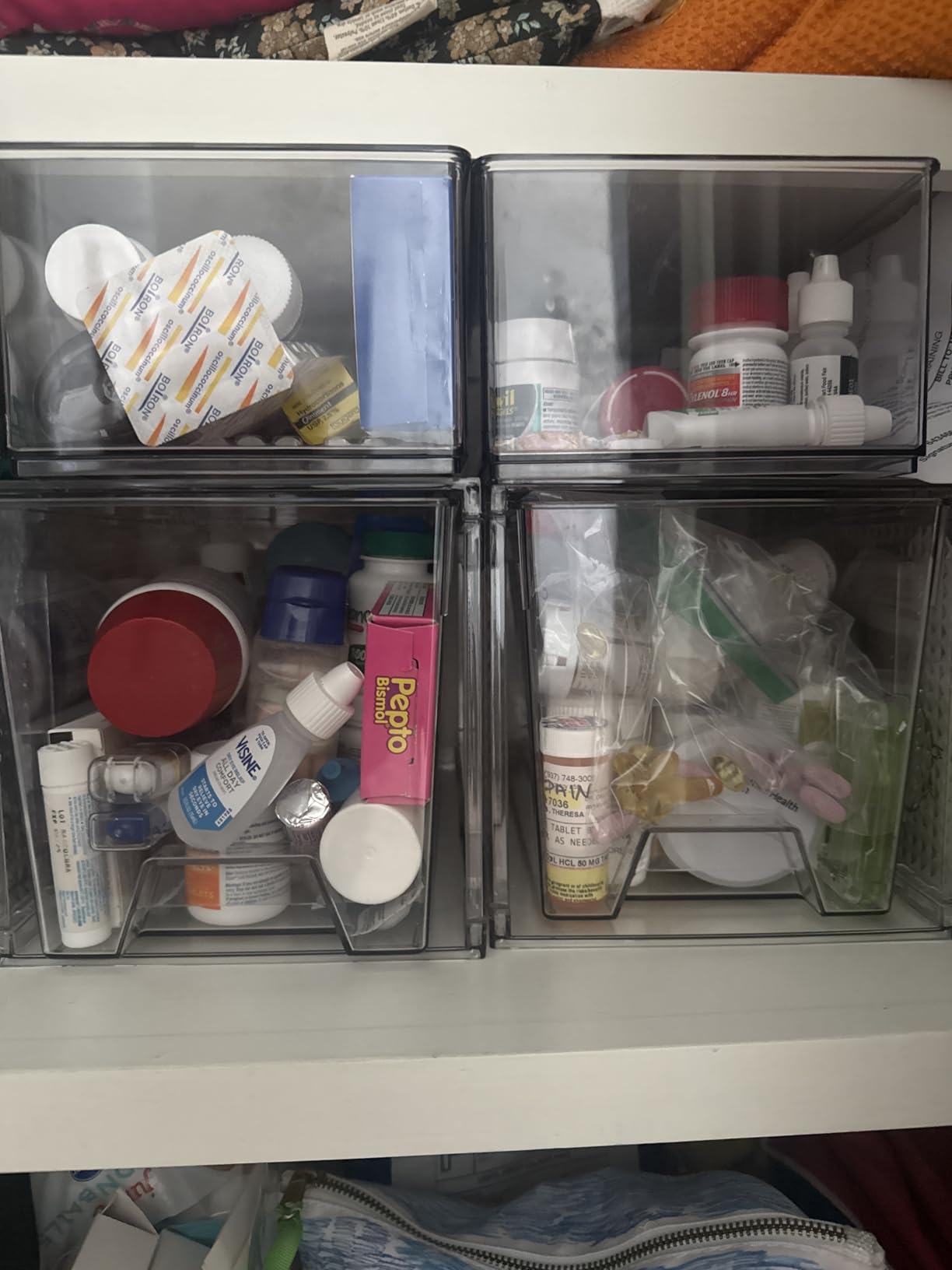 Vtopmart 4 Pack Large Stackable Storage Drawers, Clear | Easily Assemble Bathroom Closet Undersink Organizers and Storage Kitchen Cabinets, Pantry, Makeup, Medicine Organization customer photo 2