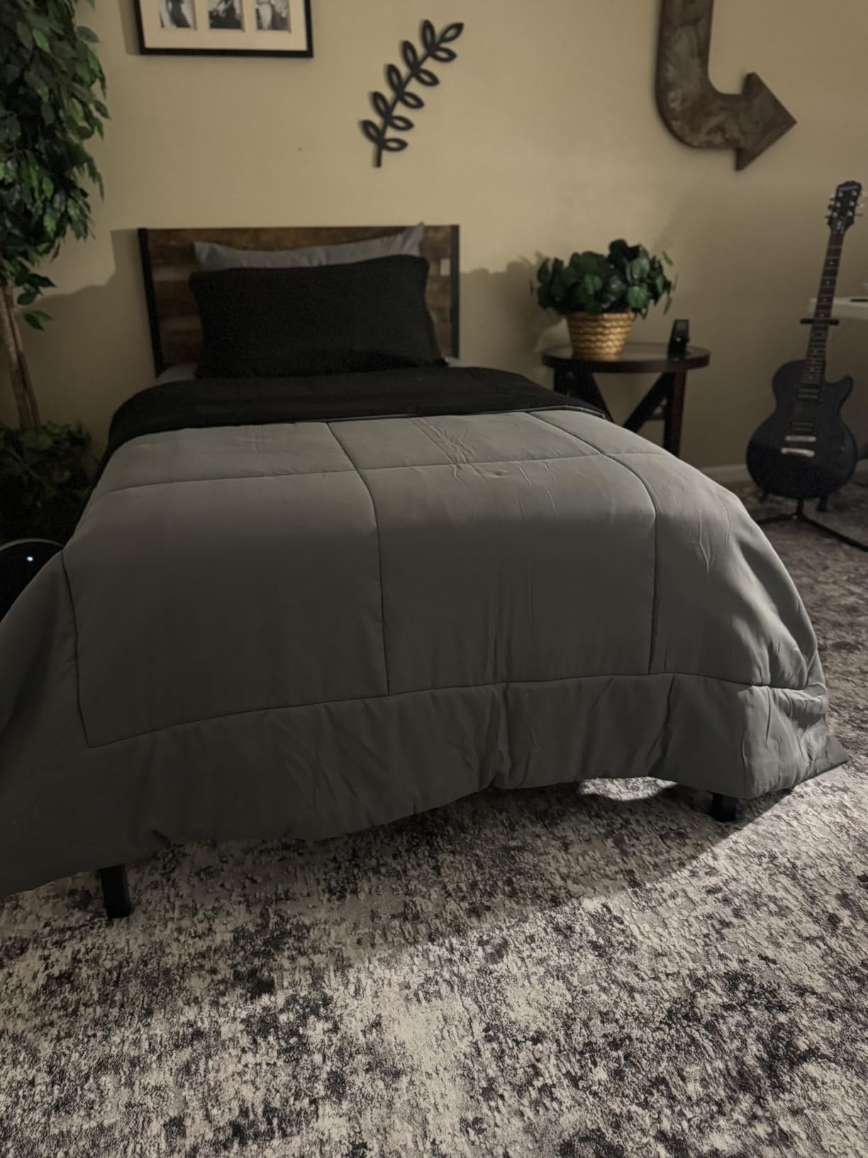 DMOYEST Area Rug Living Room Rugs 9x12 Washable Abstract Grey Carpet | Neutral Modern Large Non-Slip Soft Low Pile Rugs for Bedroom Dining Room Home Office Indoor Decor customer photo 2